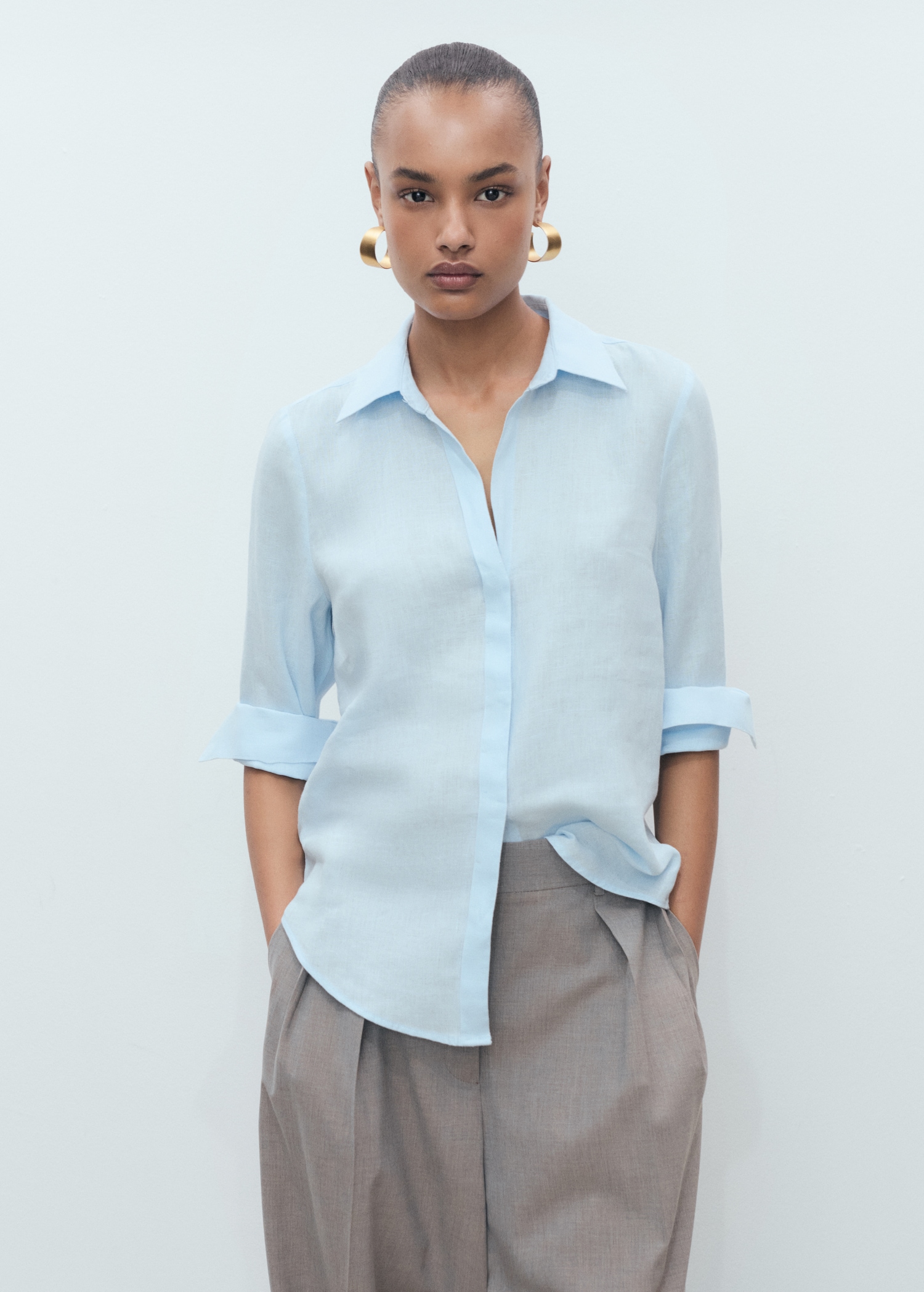 Straight linen shirt - Medium plane