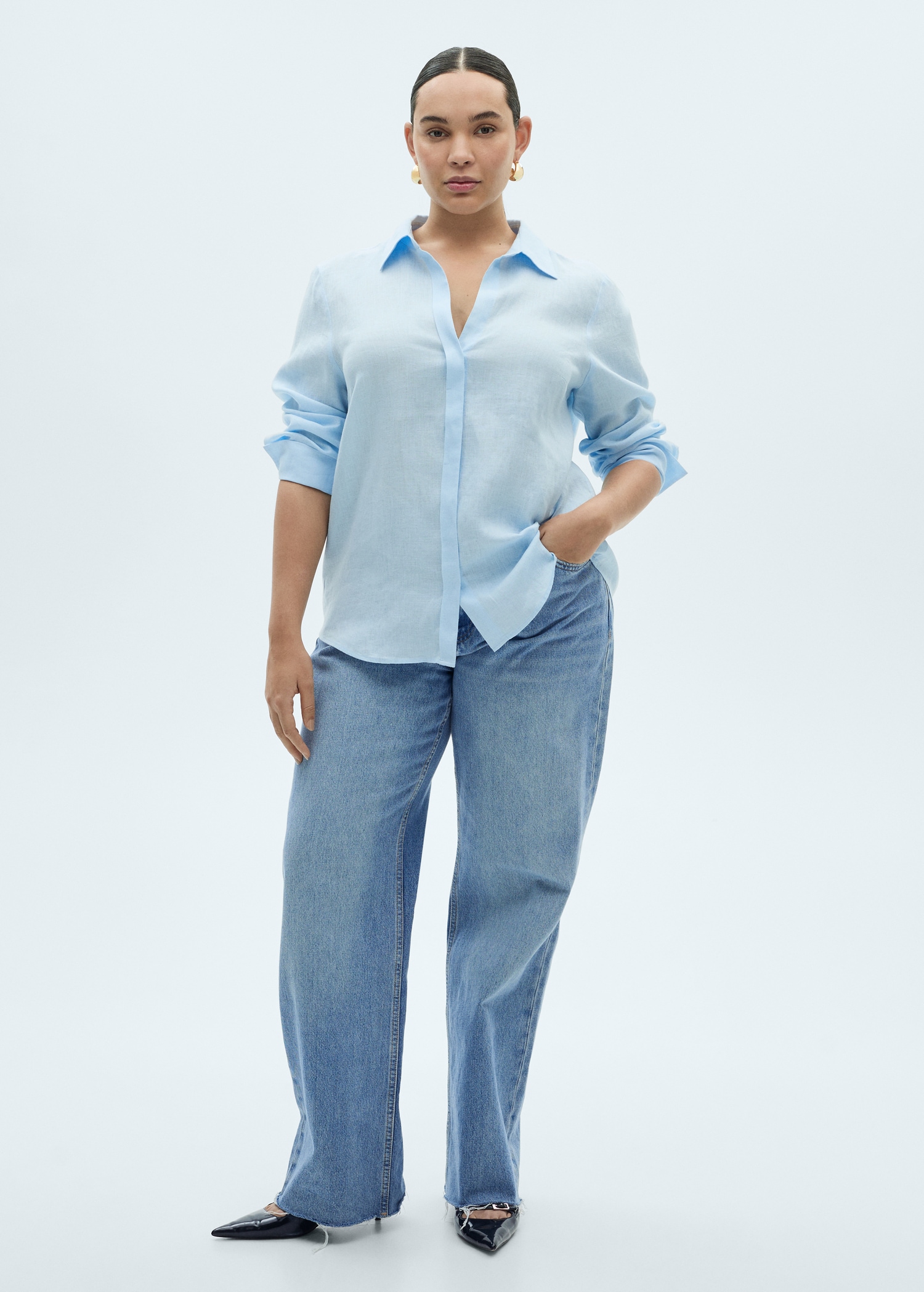 Straight linen shirt - Details of the article 3