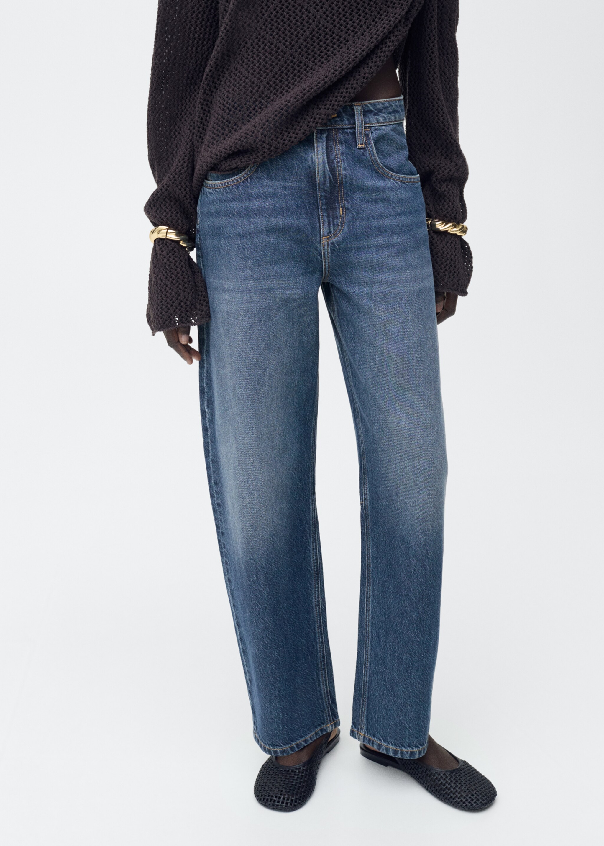Jean balloon taille haute - Plan moyen