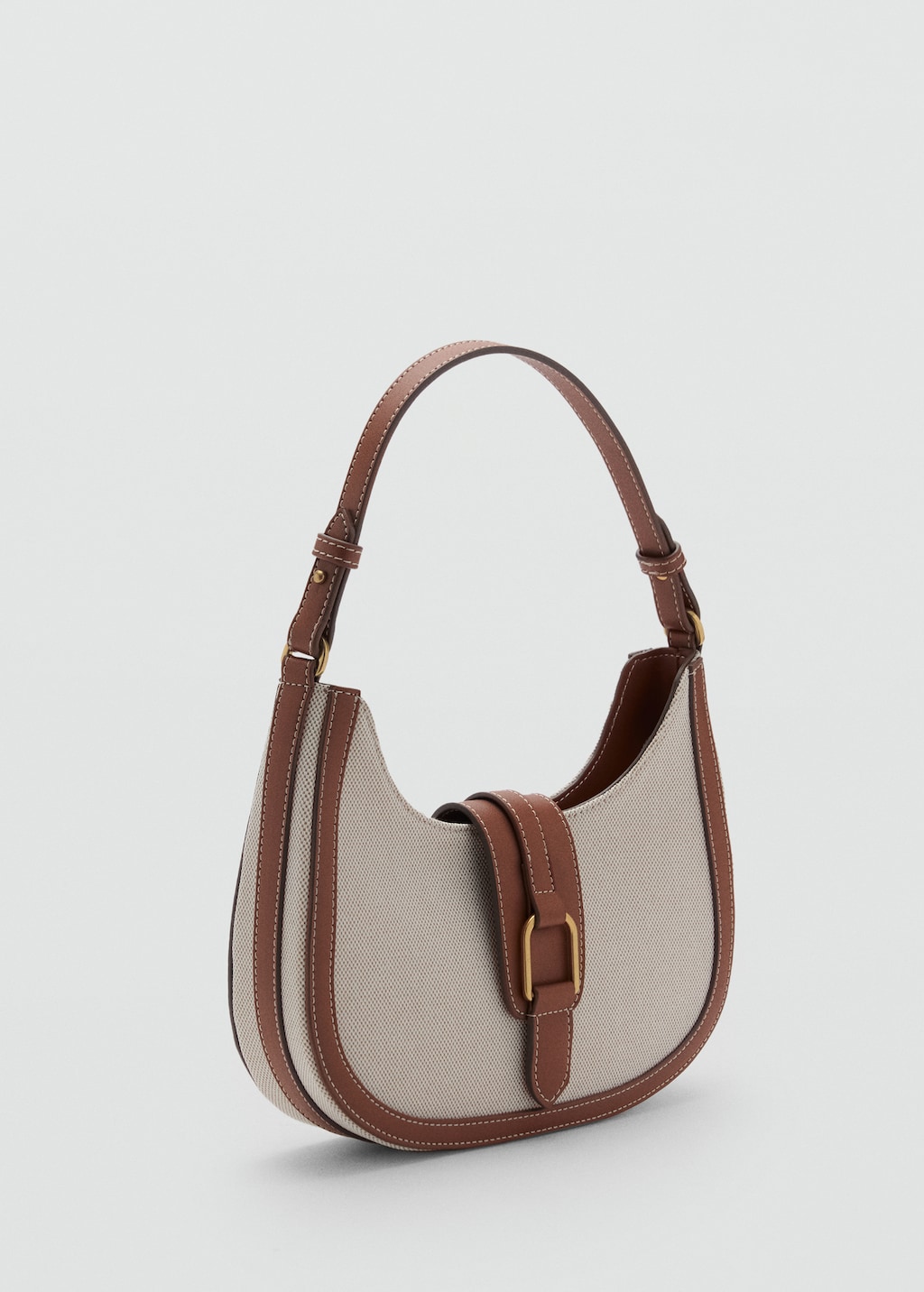 Contrast canvas shoulder bag | MANGO Japan