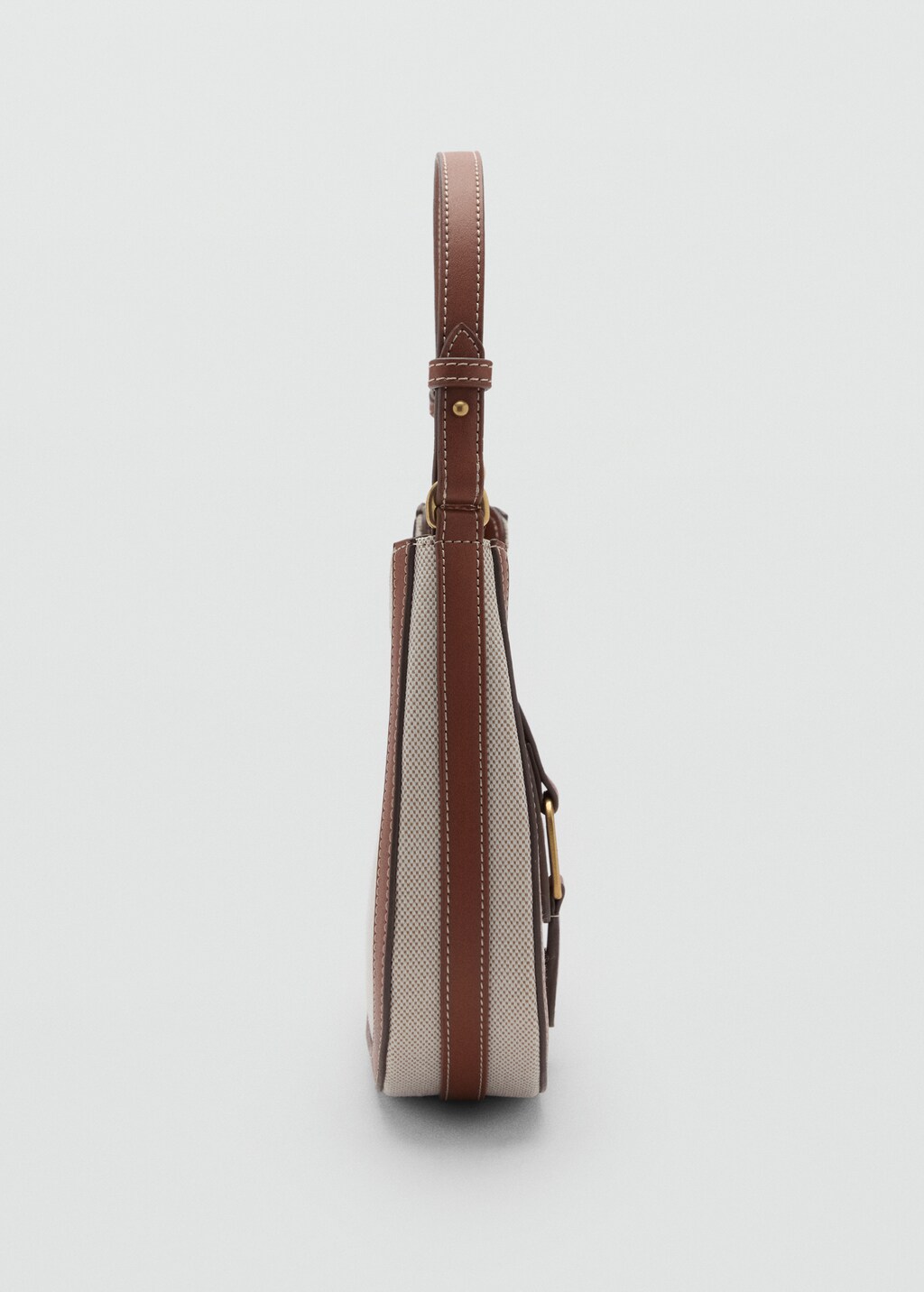 Contrast canvas shoulder bag | MANGO Japan