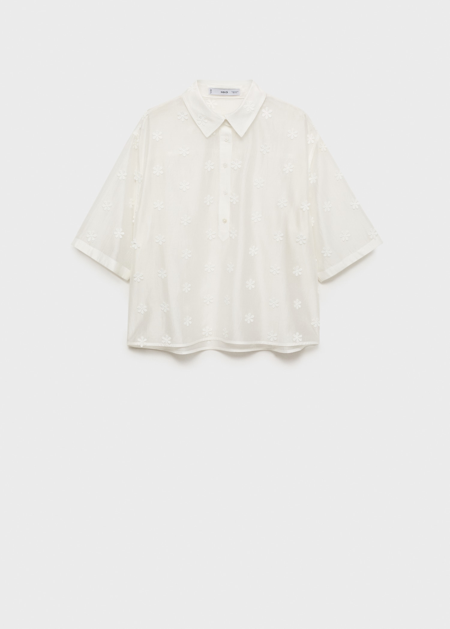 Semi-transparent lyocell shirt with flowers - Article without model