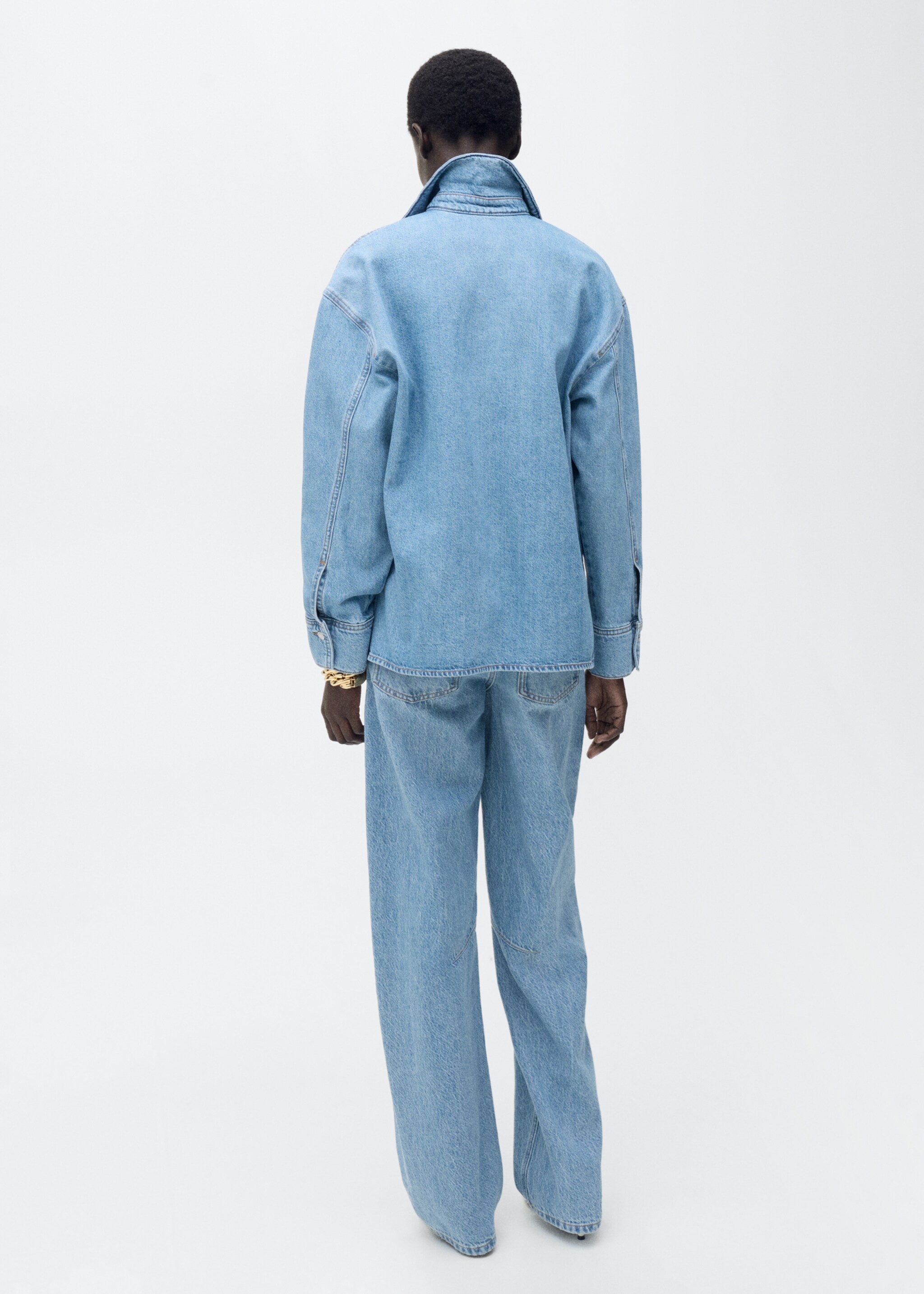 Denim blouse with pocket - Reverse of the article