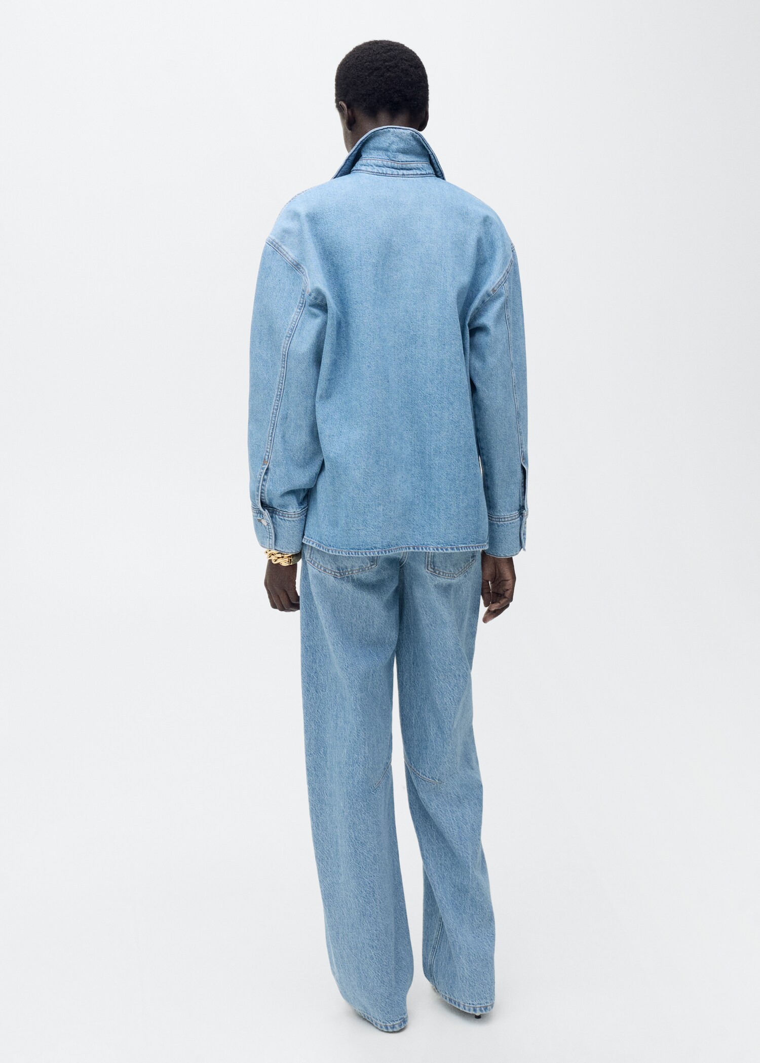 Denim blouse with pocket - Reverse of the article