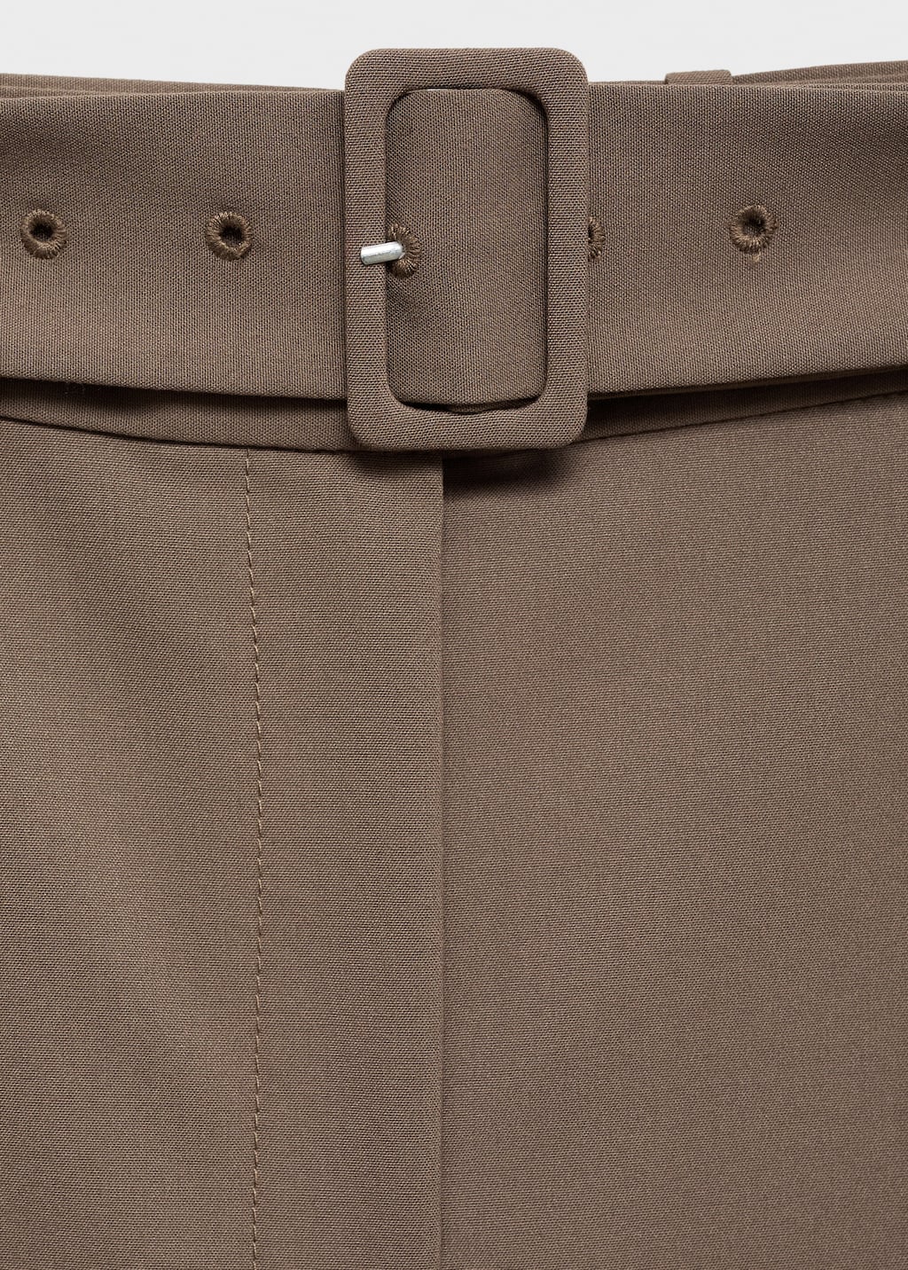 【PORTERNA】Market cotton trousers Belt straight-fit trousers - Women | MANGO USA