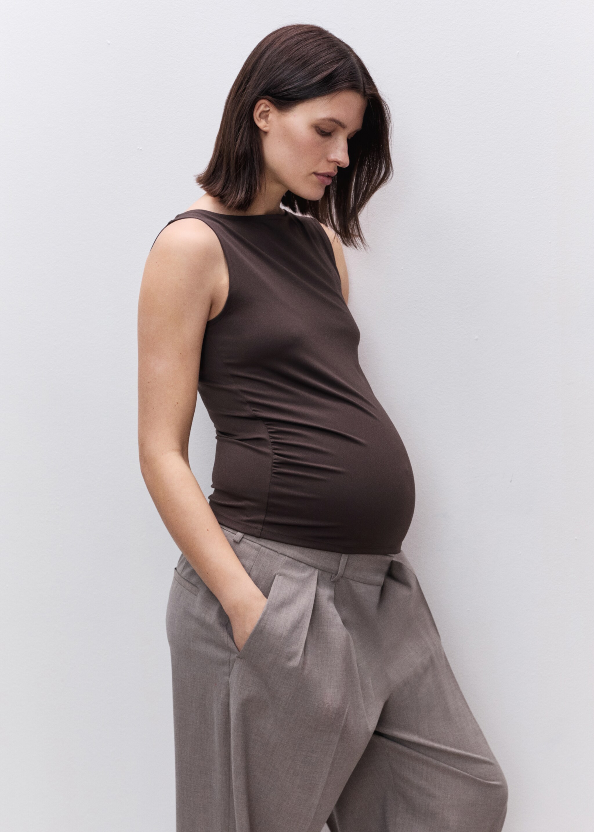 Robe midi à pinces coton - Plan moyen