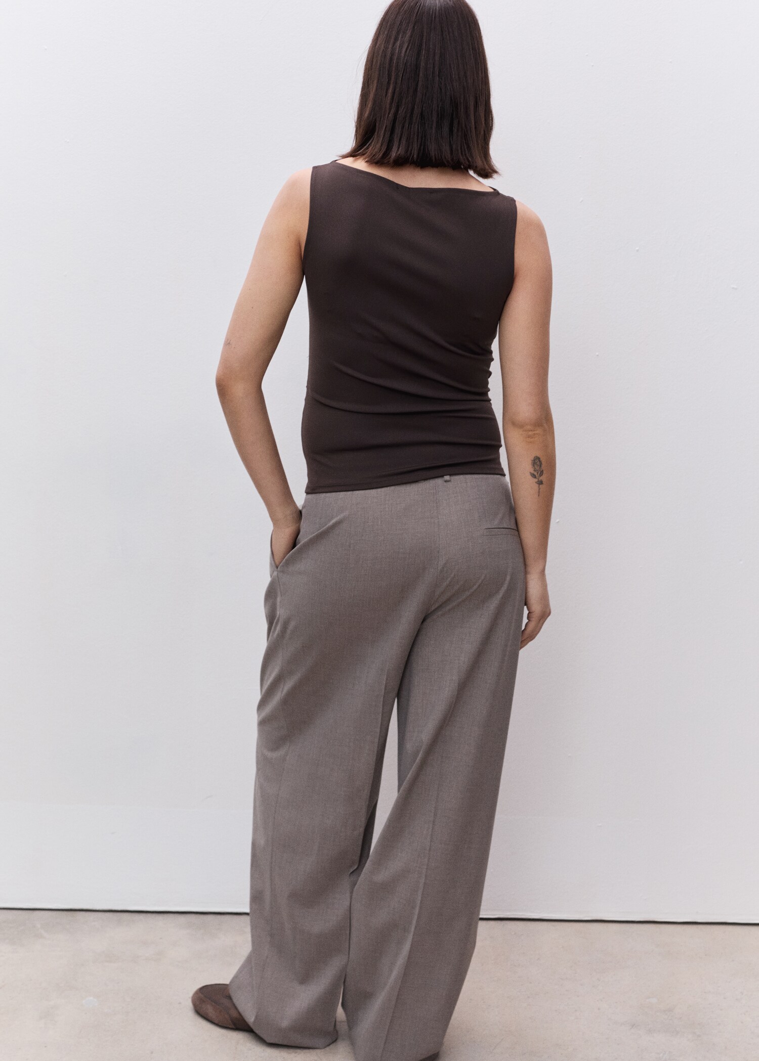Ruched boat-neck top - Reverse of the article