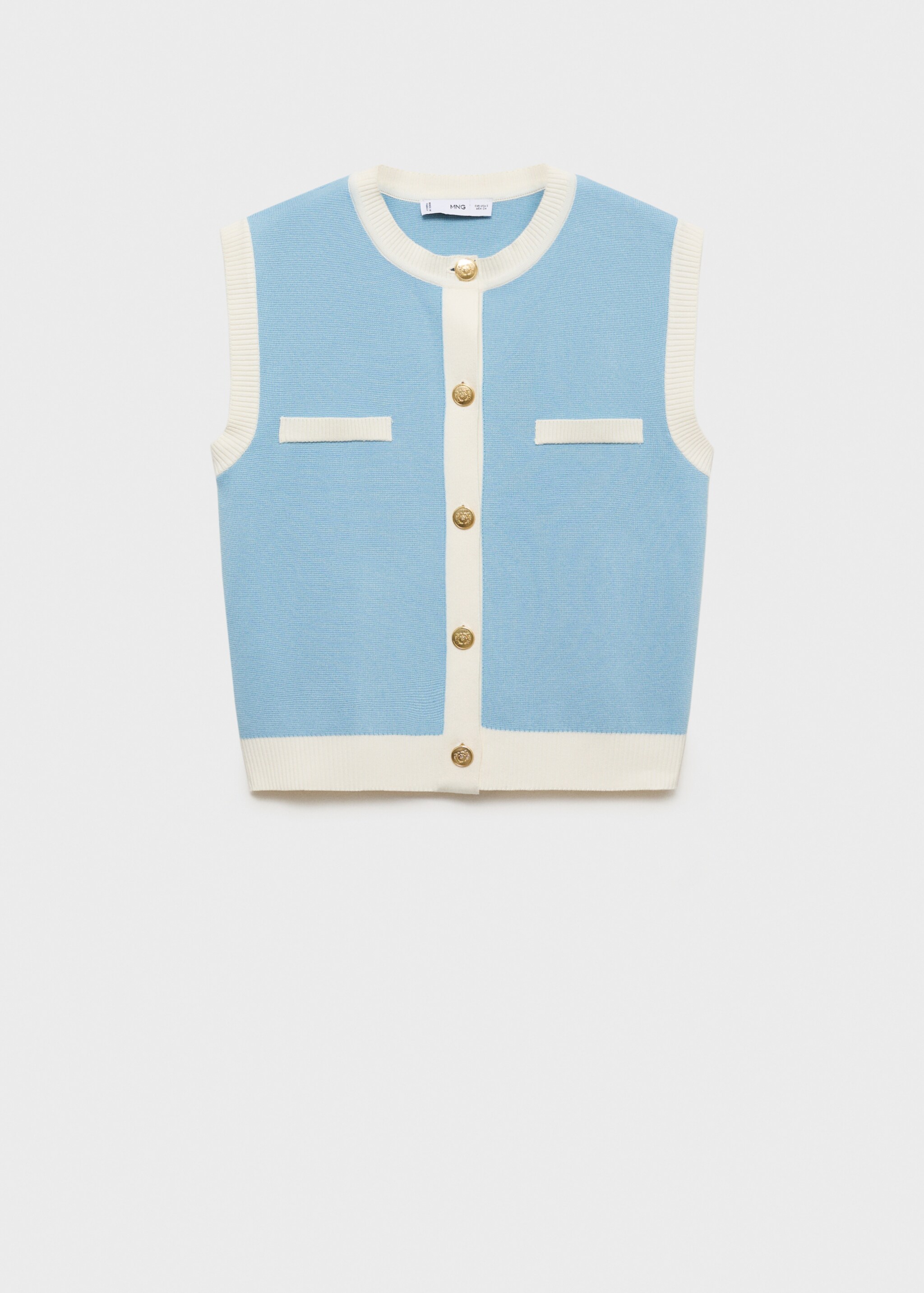 Knitted waistcoat with contrast piping - Article without model