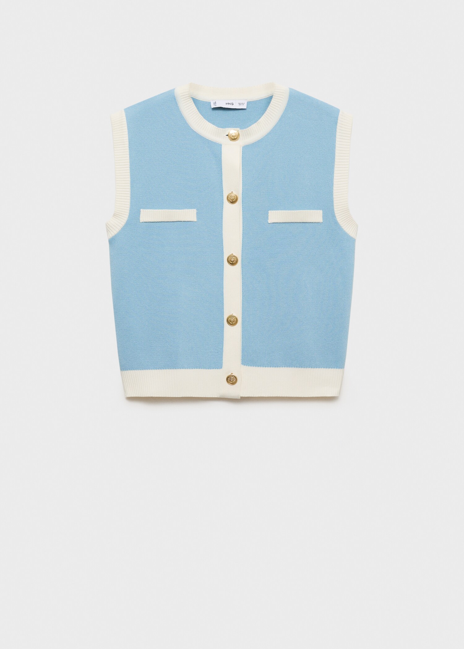 Knitted waistcoat with contrast piping - Article without model