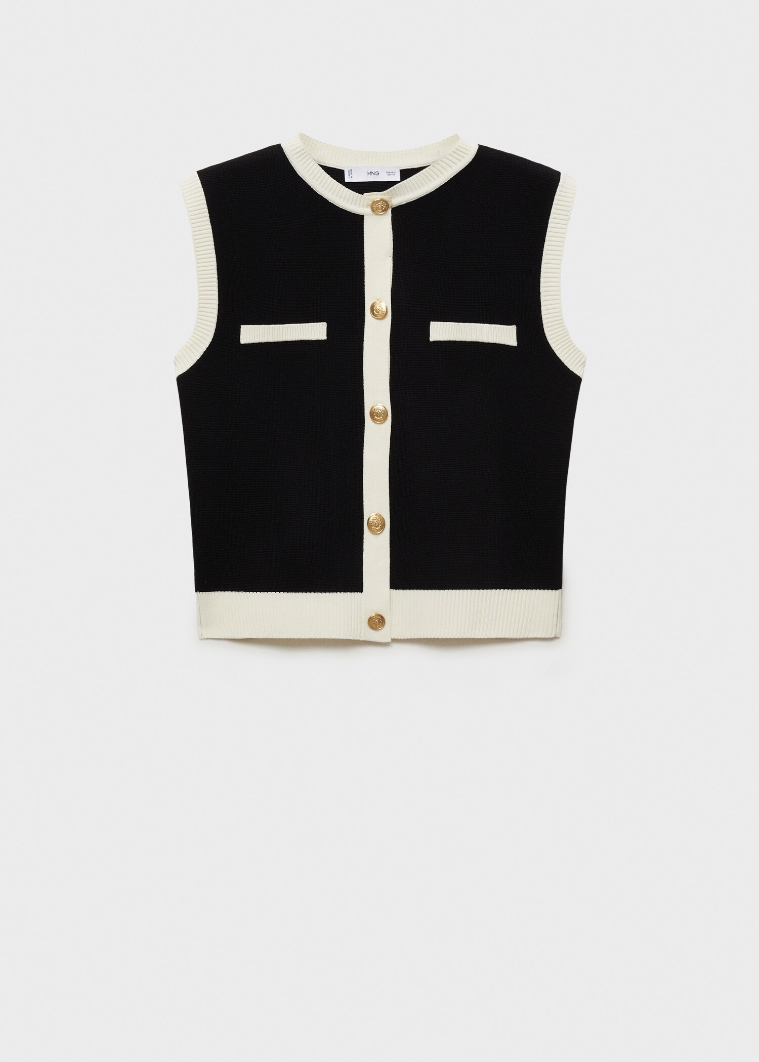 Knitted waistcoat with contrast piping - Article without model