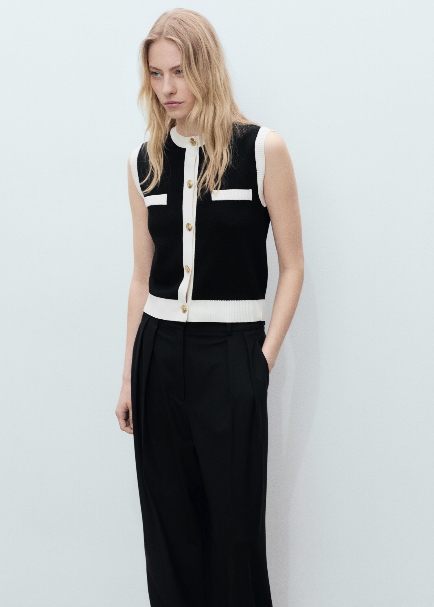 Gilet maille liserés contrastants - Détail de l'article 1