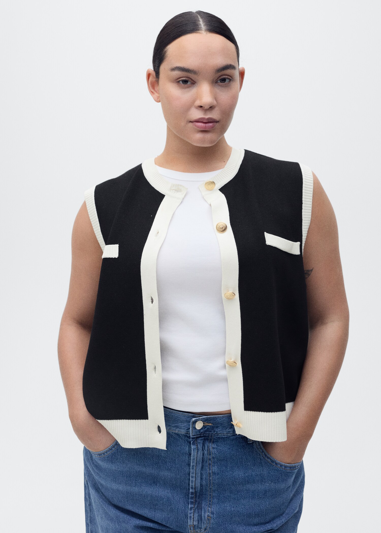 Gilet maille liserés contrastants - Détail de l'article 5
