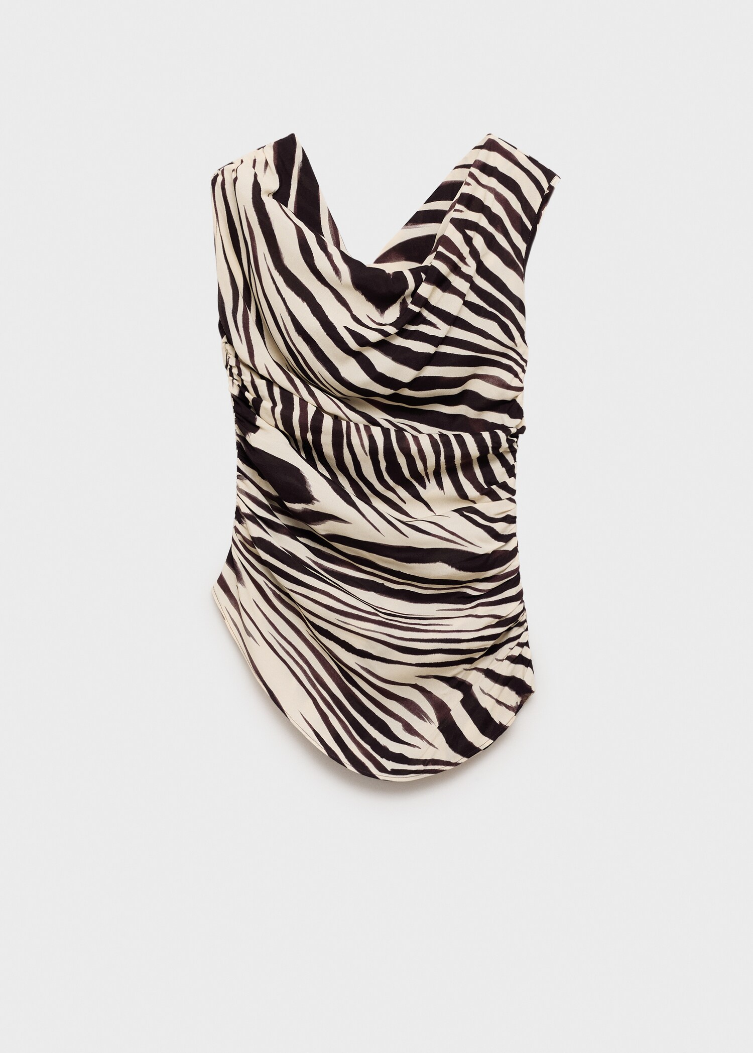 Drapierte Bluse mit Zebramotiv - Artikel ohne Model