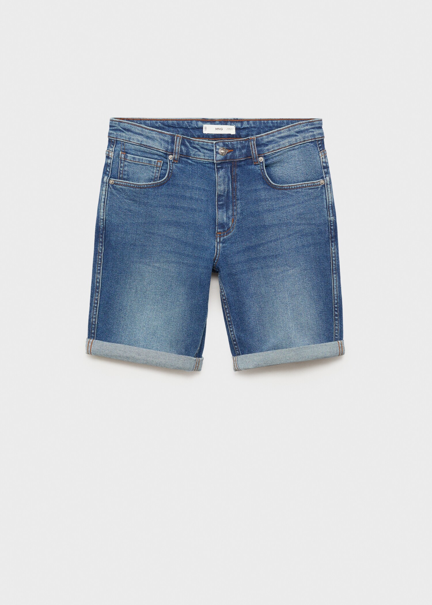 Slim-fit denim bermuda shorts - Article without model