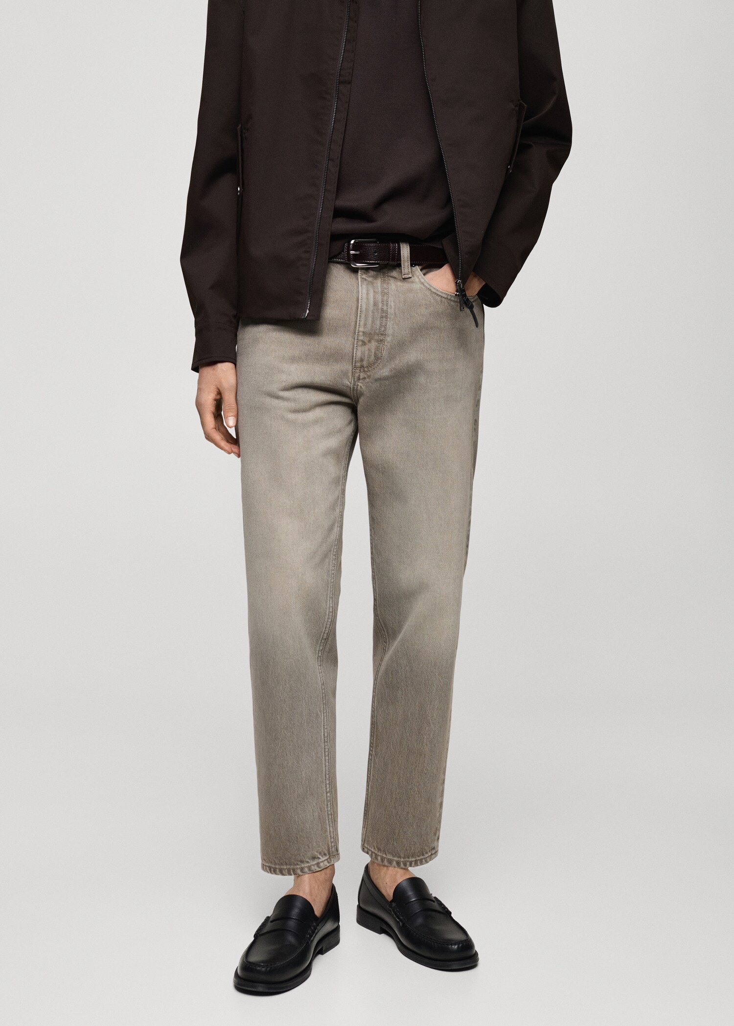 Cropped carrot-fit jeans - Middenvlak