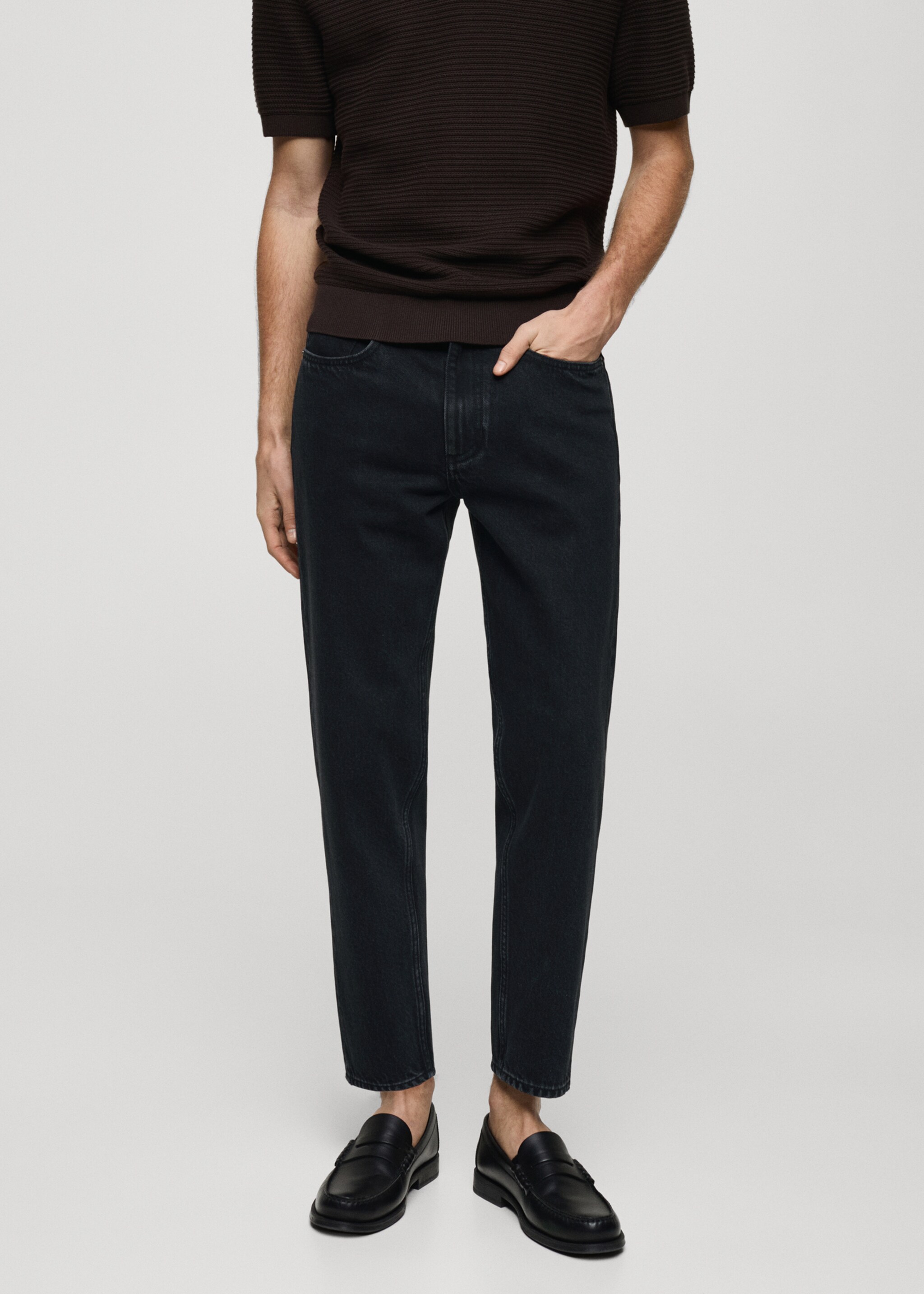 Cropped carrot-fit jeans - Medium plane