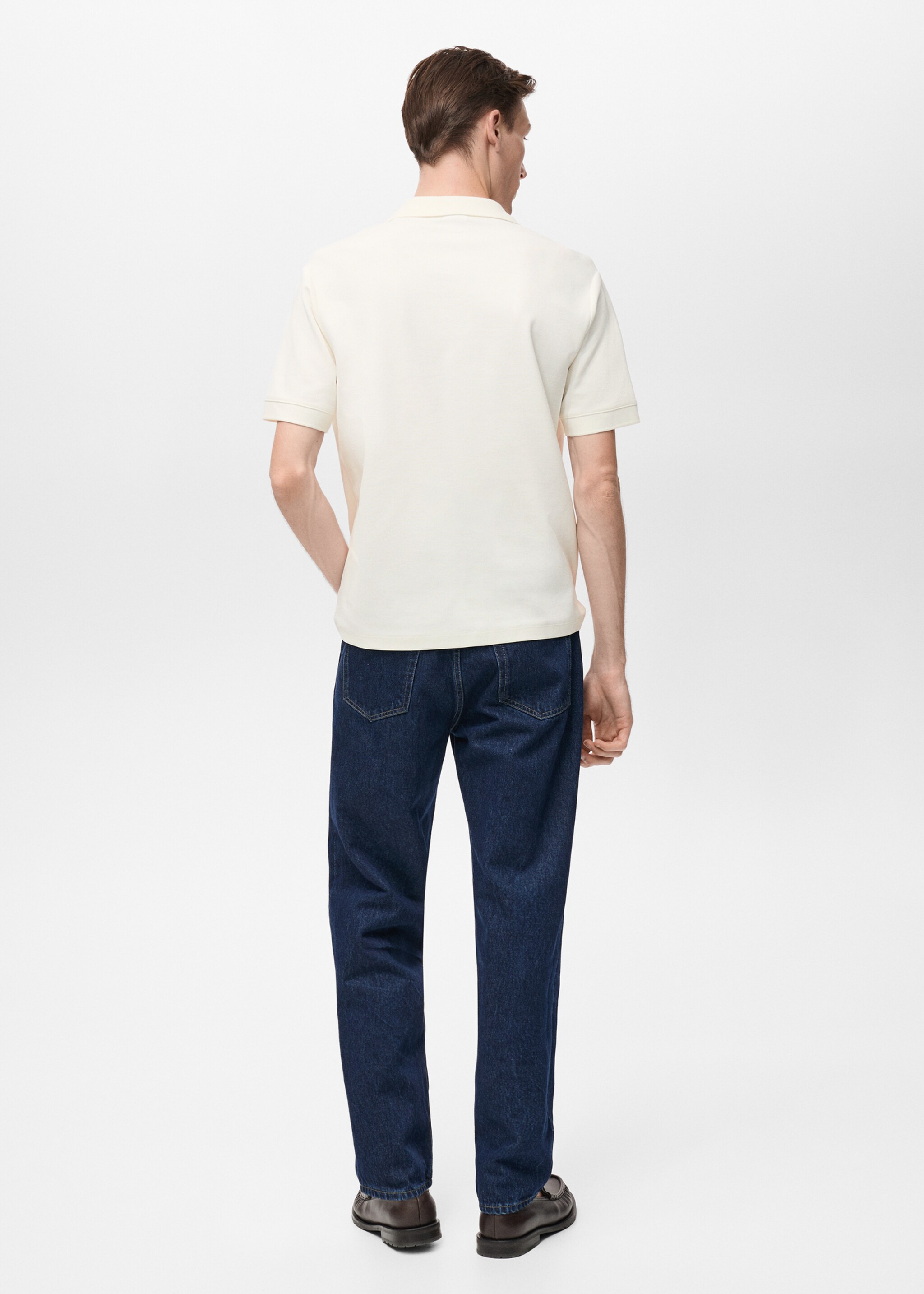 Structured knitted polo shirt - Reverse of the article
