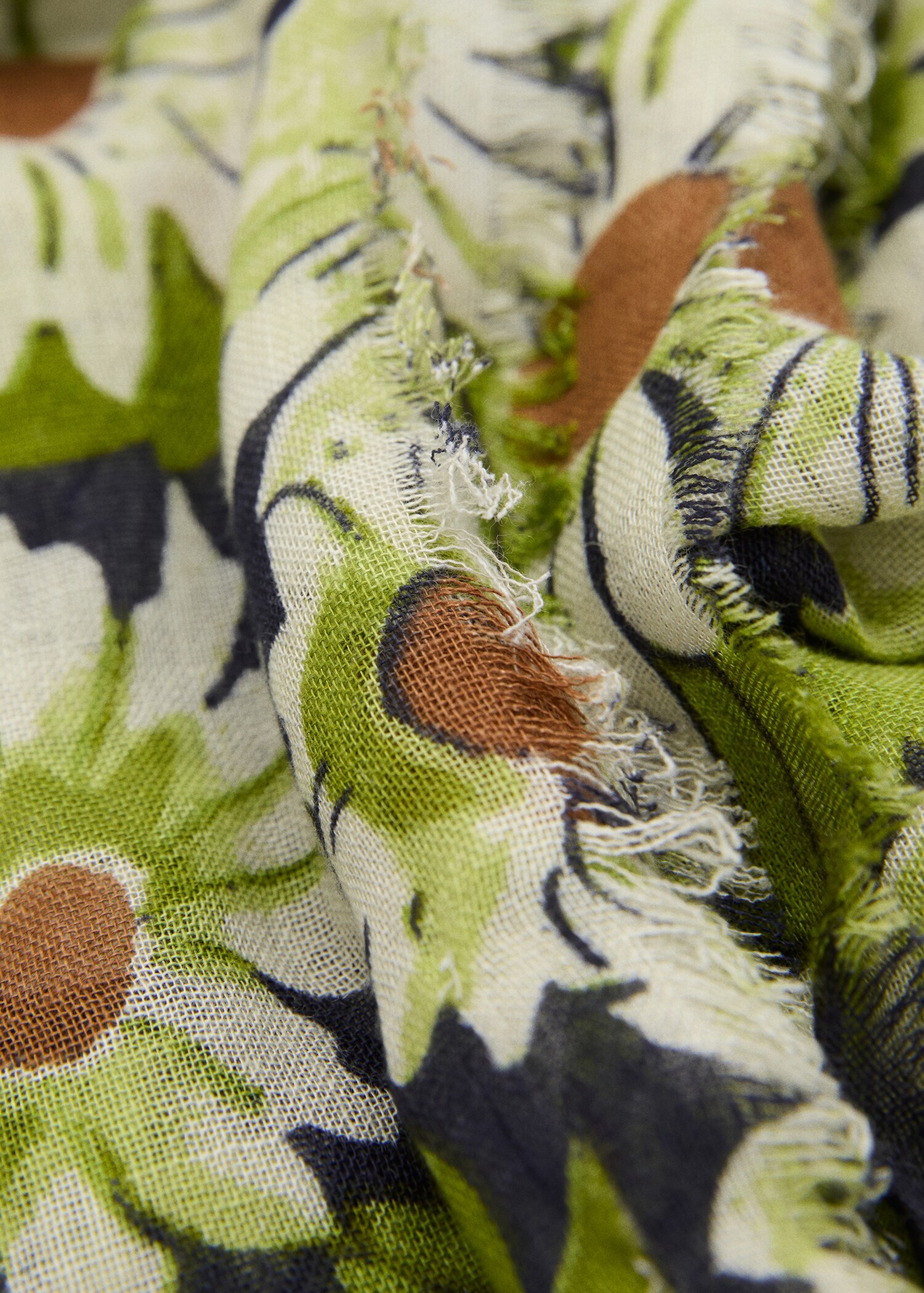 Foulard misto lino floreale - Piano medio