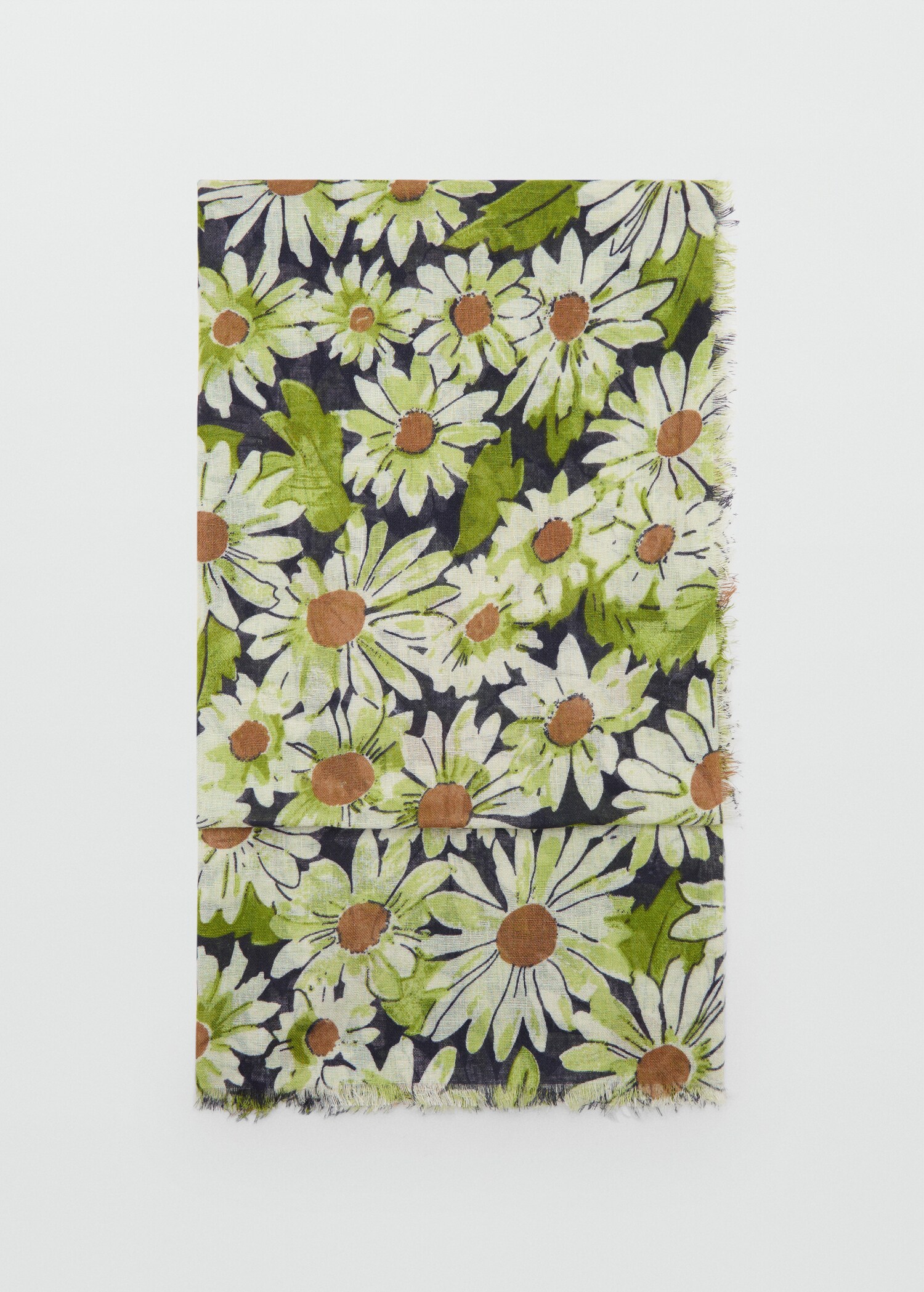 Foulard misto lino floreale - Articolo senza modello