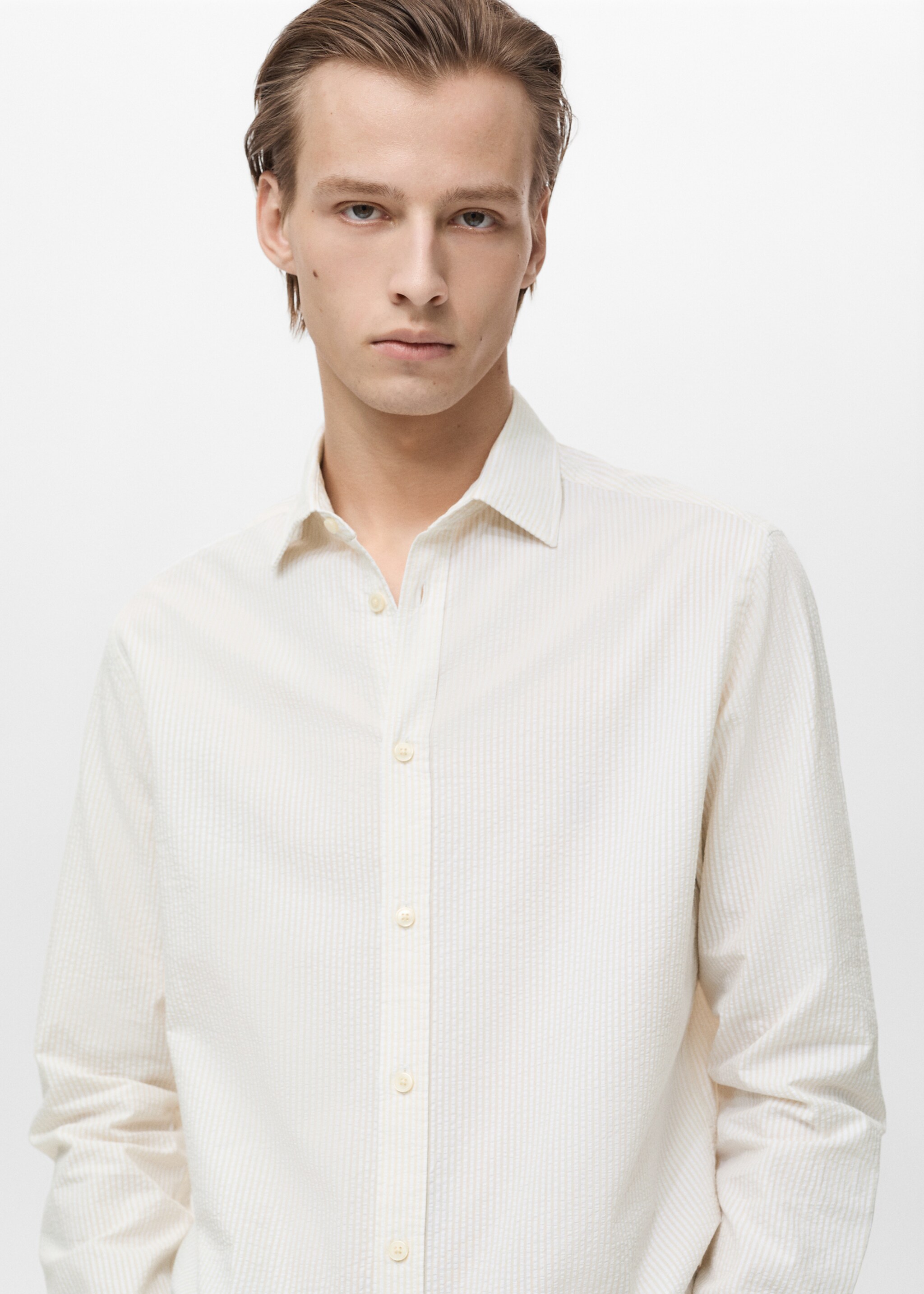 Striped seersucker shirt - Details of the article 1