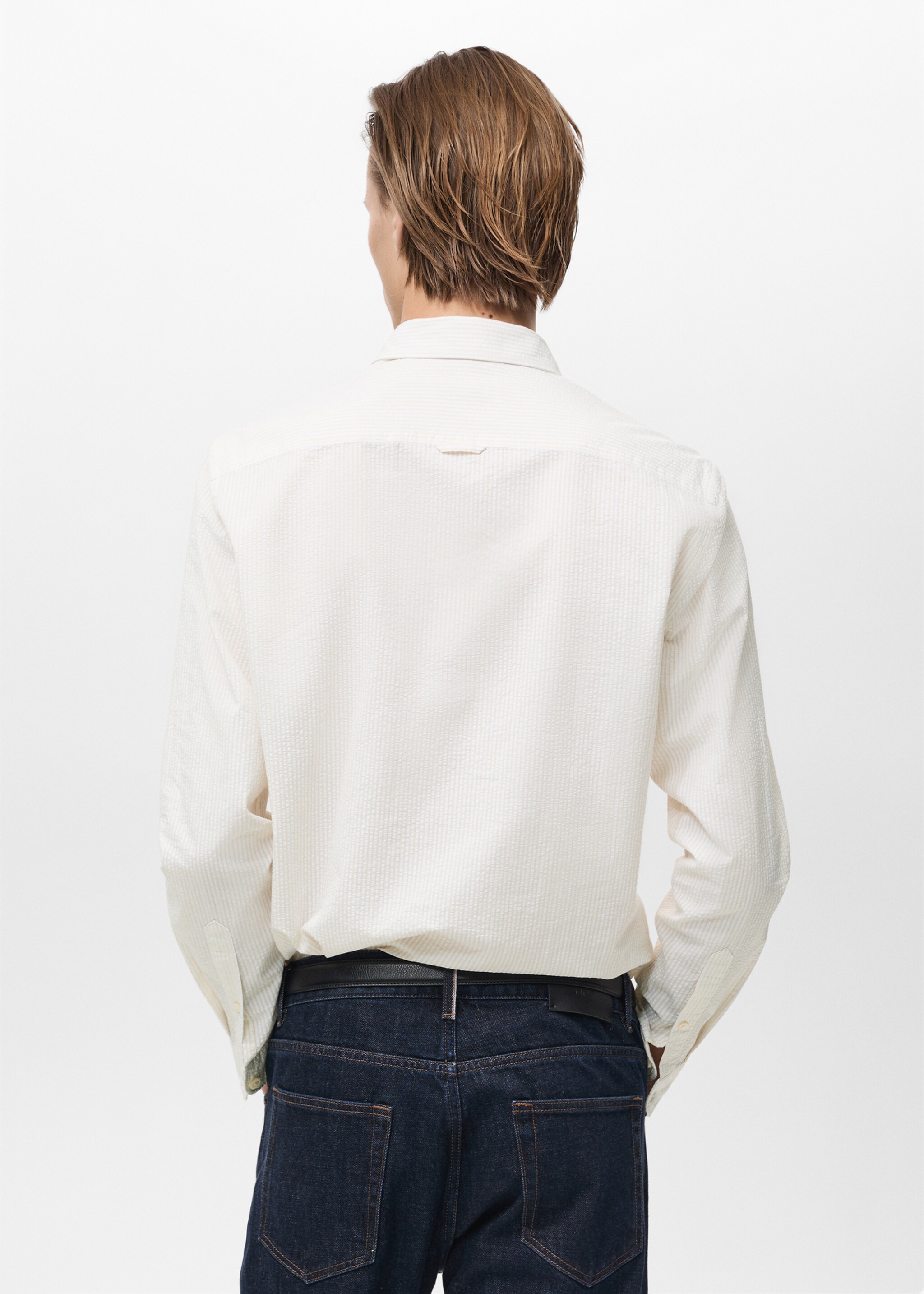 Striped seersucker shirt - Reverse of the article