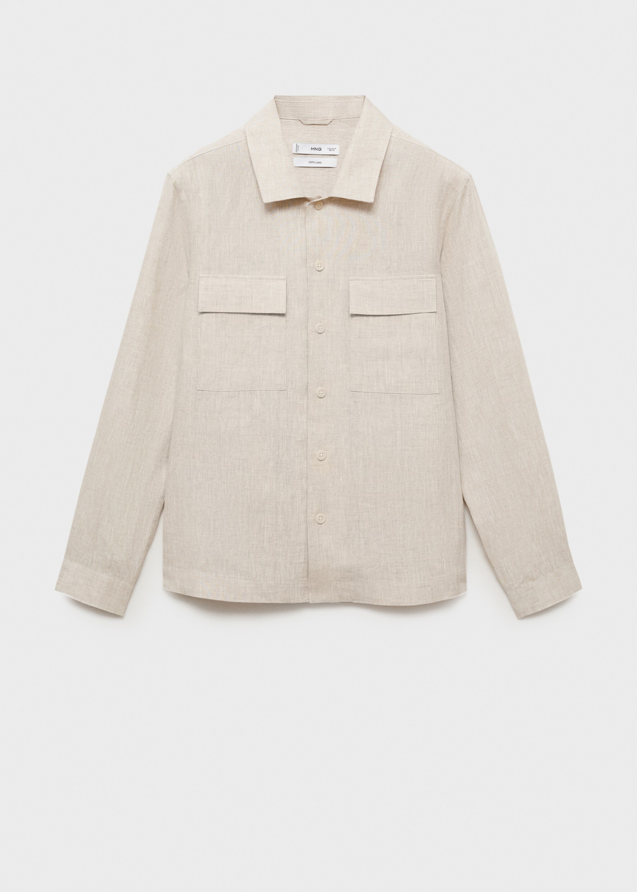 100% linen overshirt with pockets - Article without model