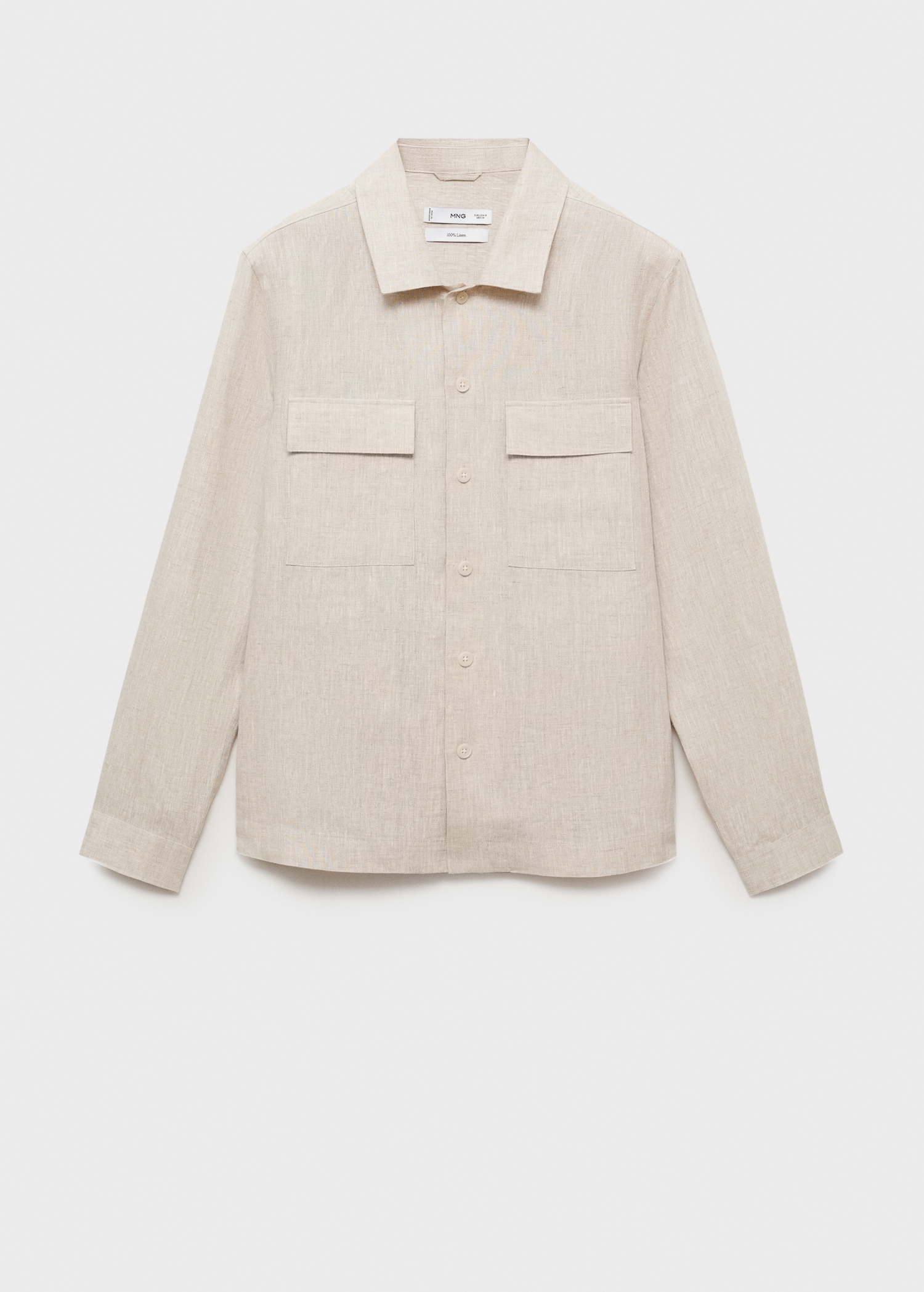 100% linen overshirt with pockets - Article without model