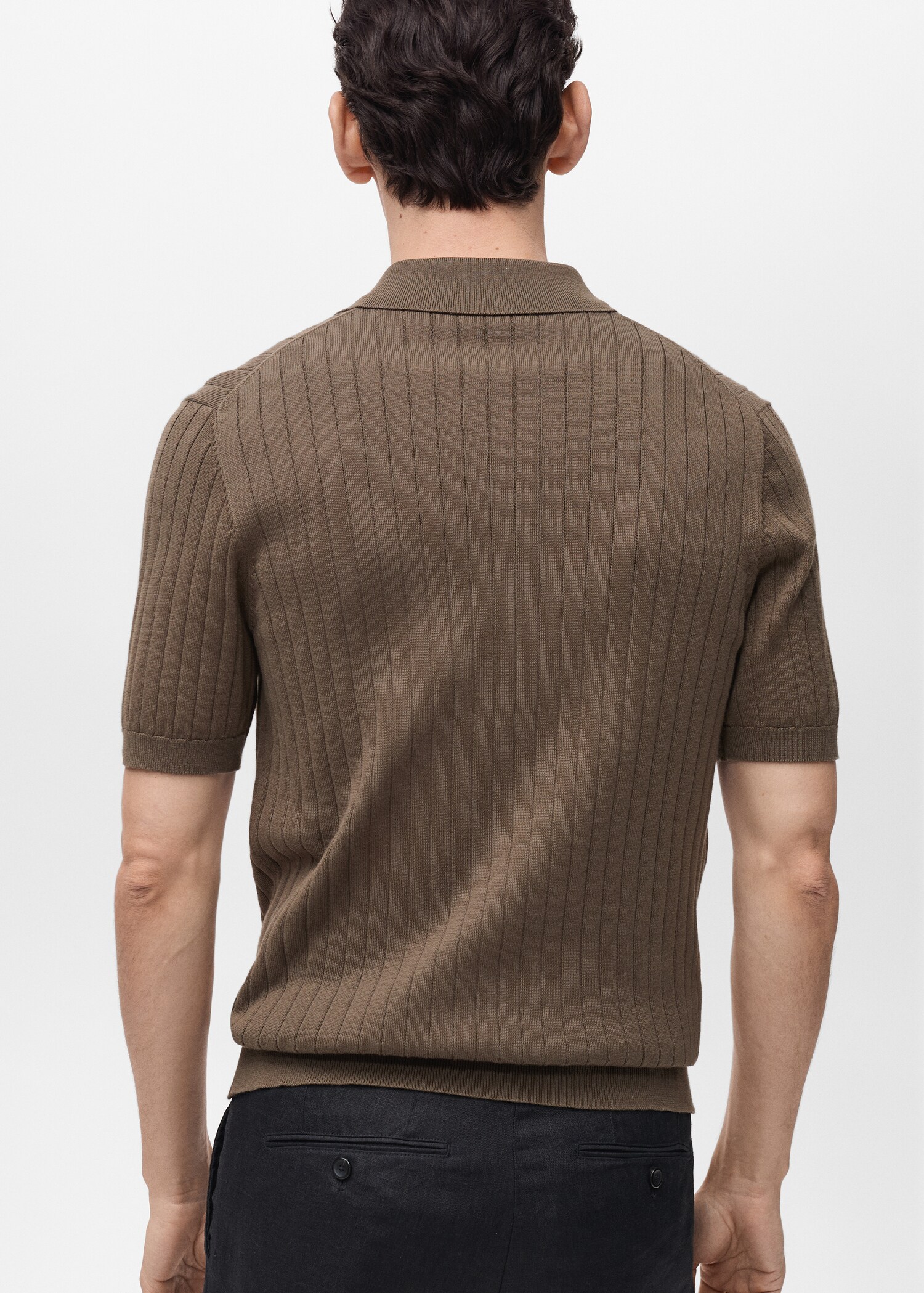Chemise maille côtelée fine - Verso de l’article