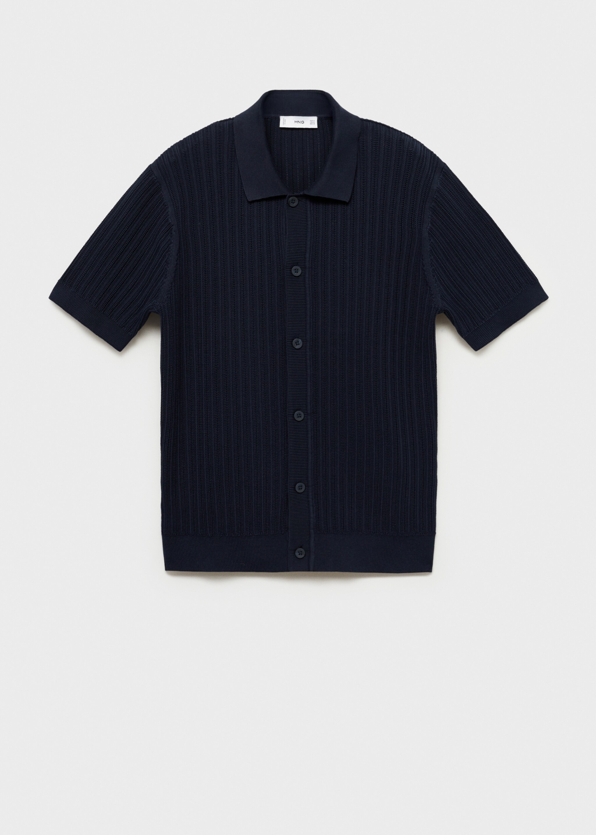 Cotton structued polo shirt with buttons - Article without model