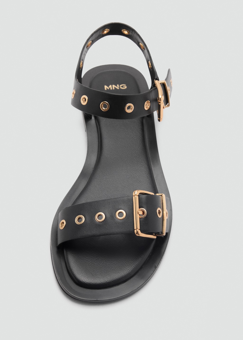 Strap sandals with buckles and eyelet details
