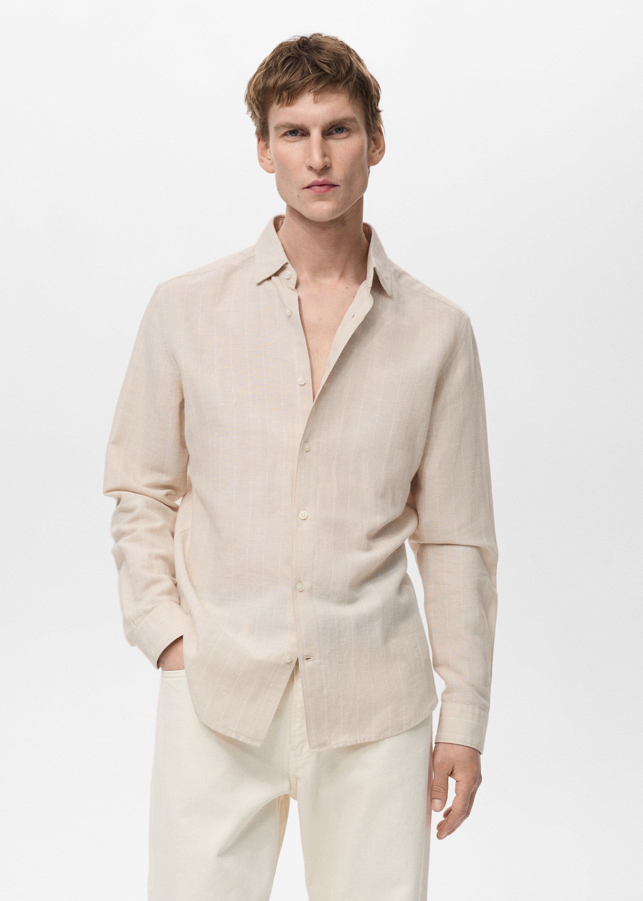 Linen pinstripe shirt - Medium plane