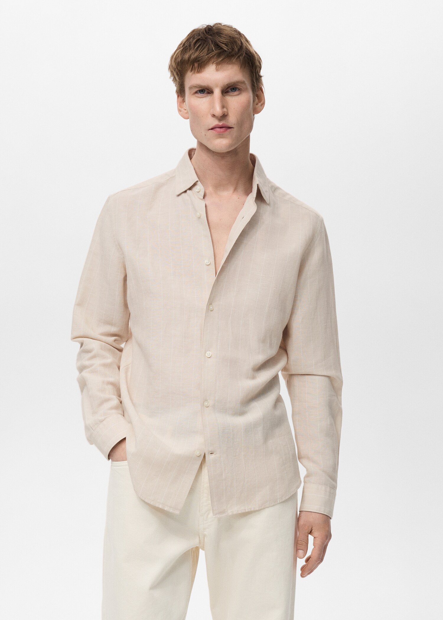 Linen pinstripe shirt - Medium plane