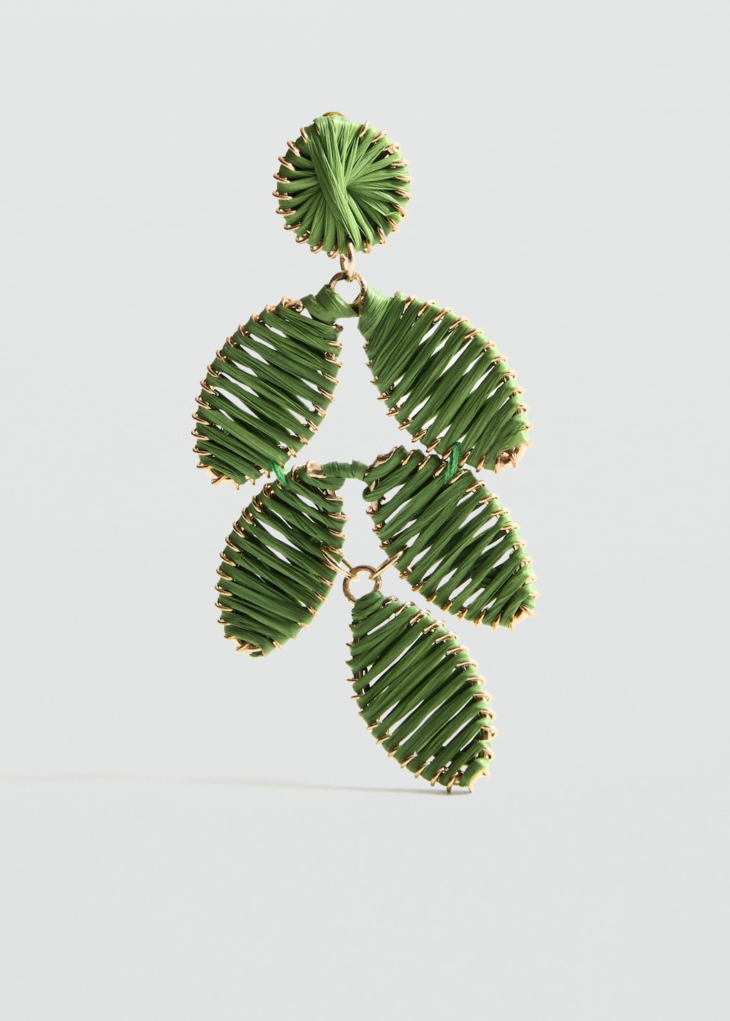 Long floral-design earrings