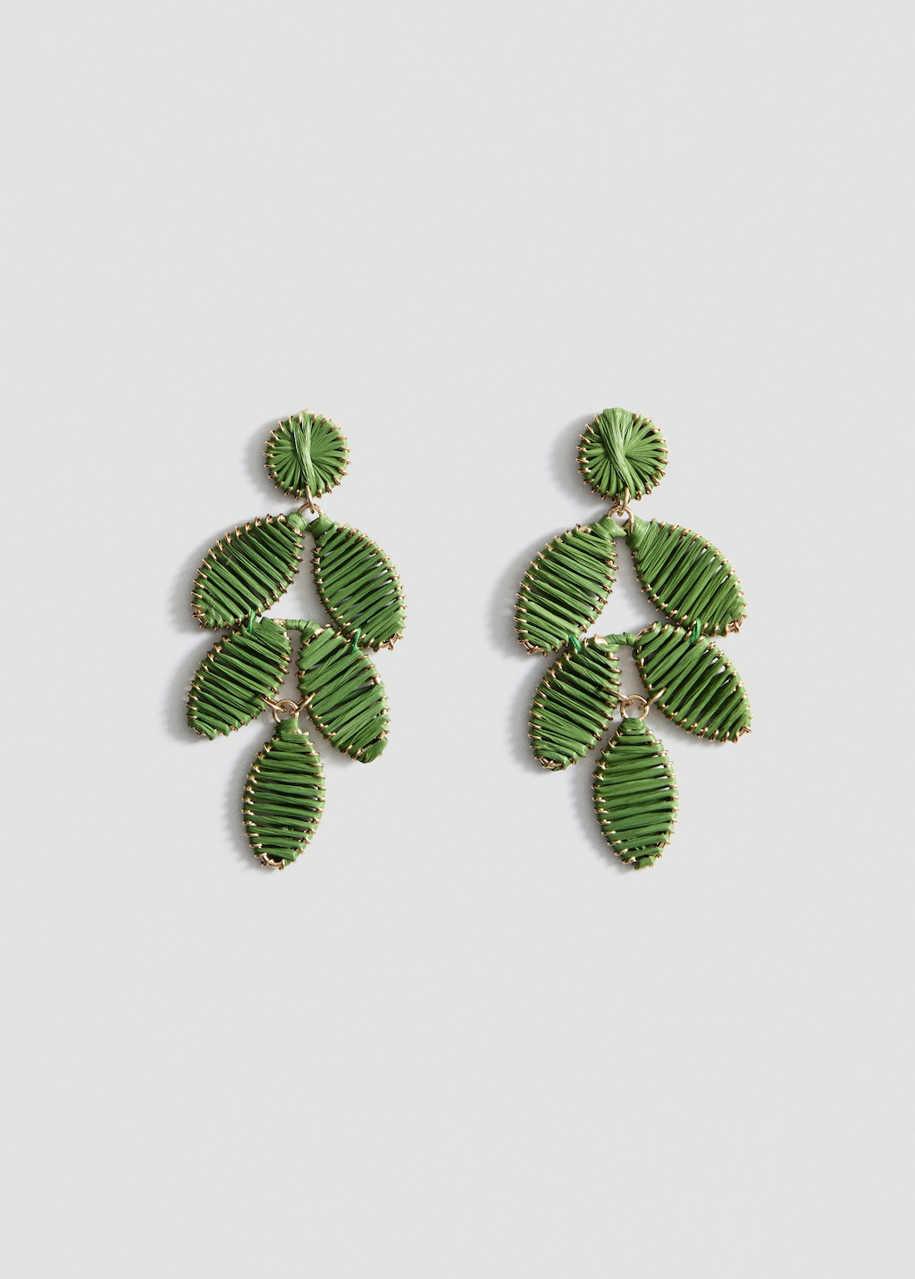 Long floral-design earrings