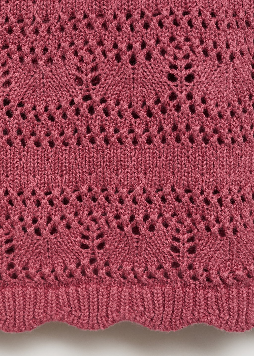 Openwork knit cotton top