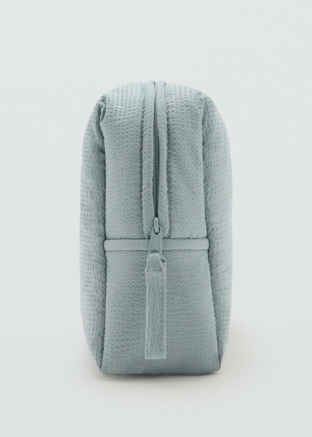 Textured cotton cosmetic bag