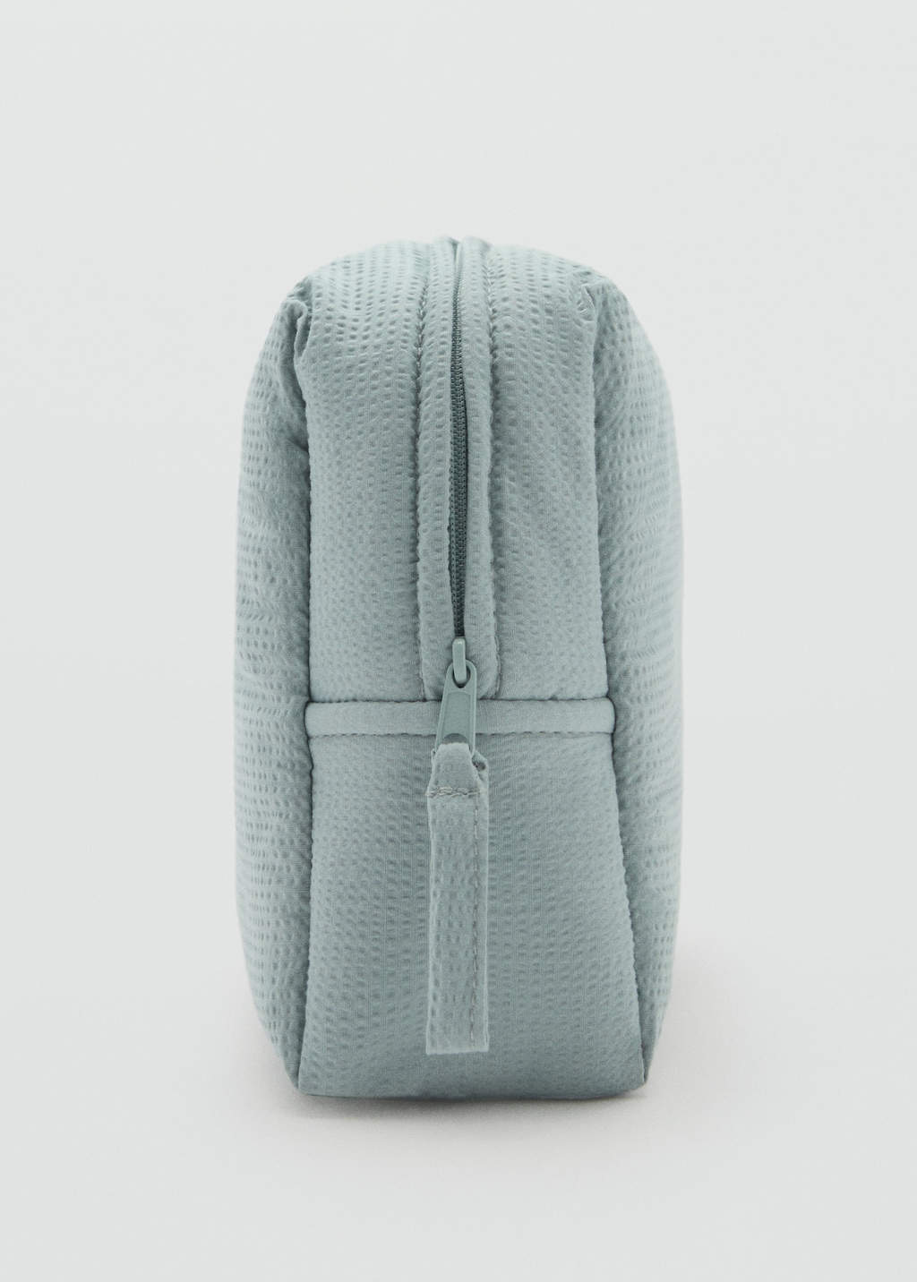 Textured cotton cosmetic bag