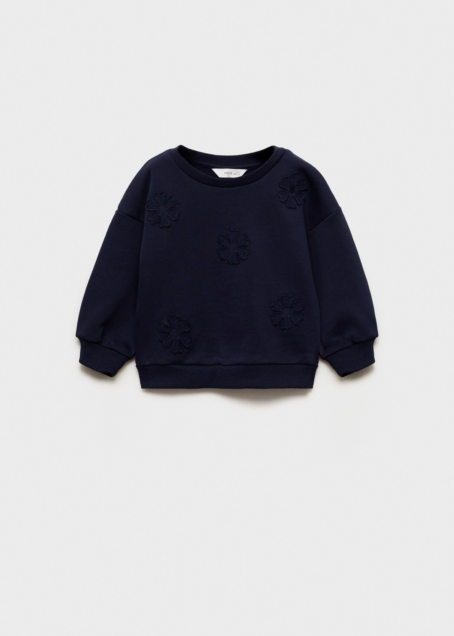 Embroidered detail cotton sweatshirt - Article without model
