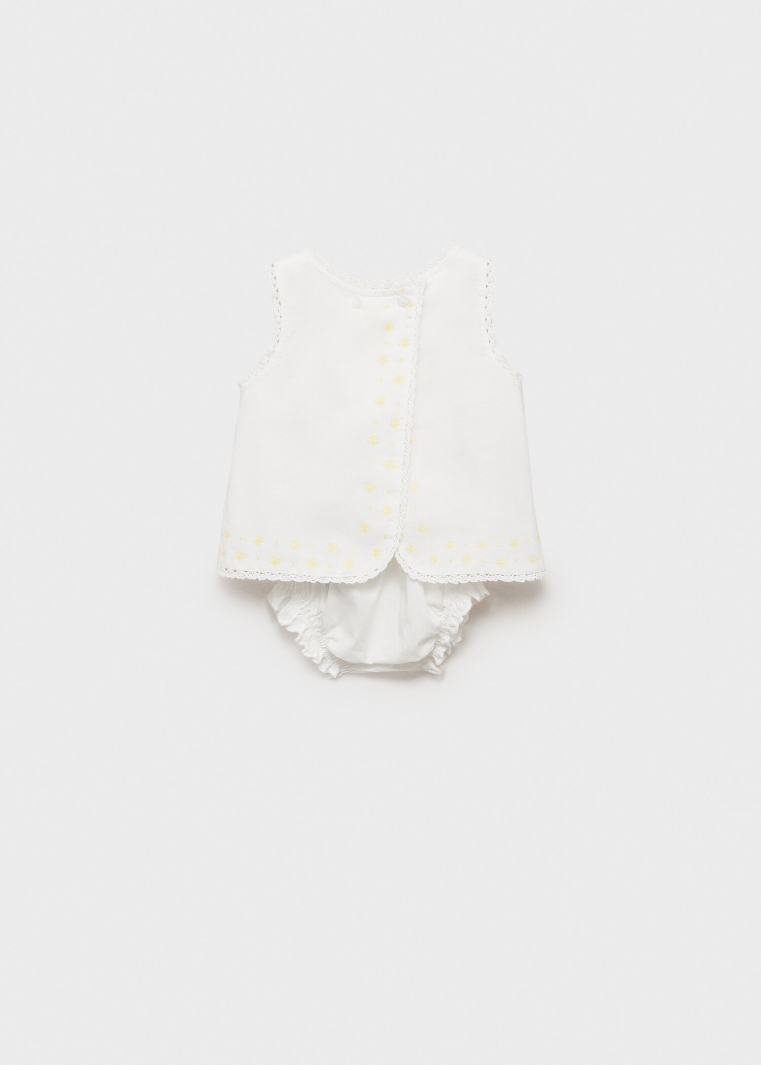 Dress and frog with embroidered details - Reverse of the article