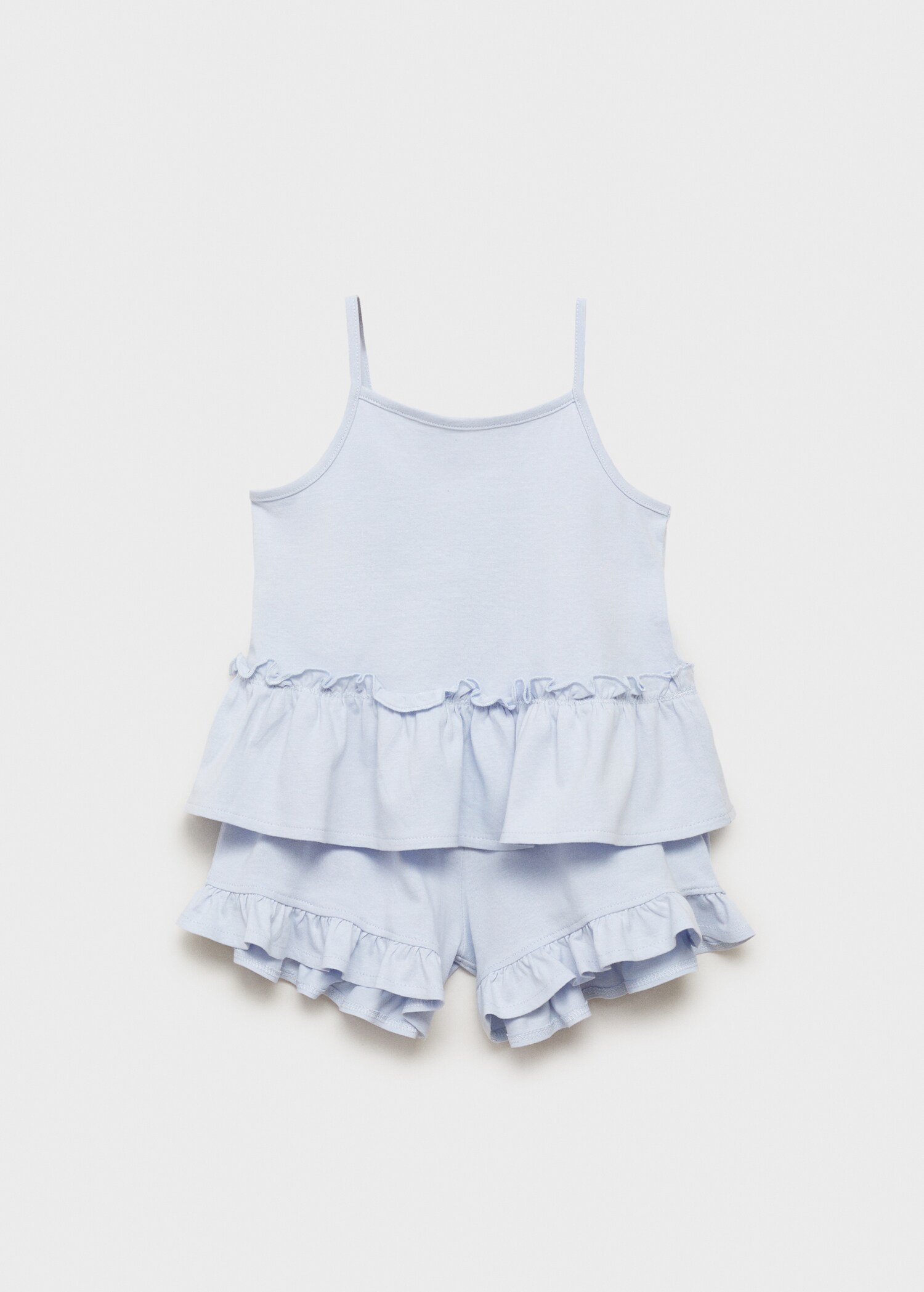 Pajama shorts with ruffles - Article without model