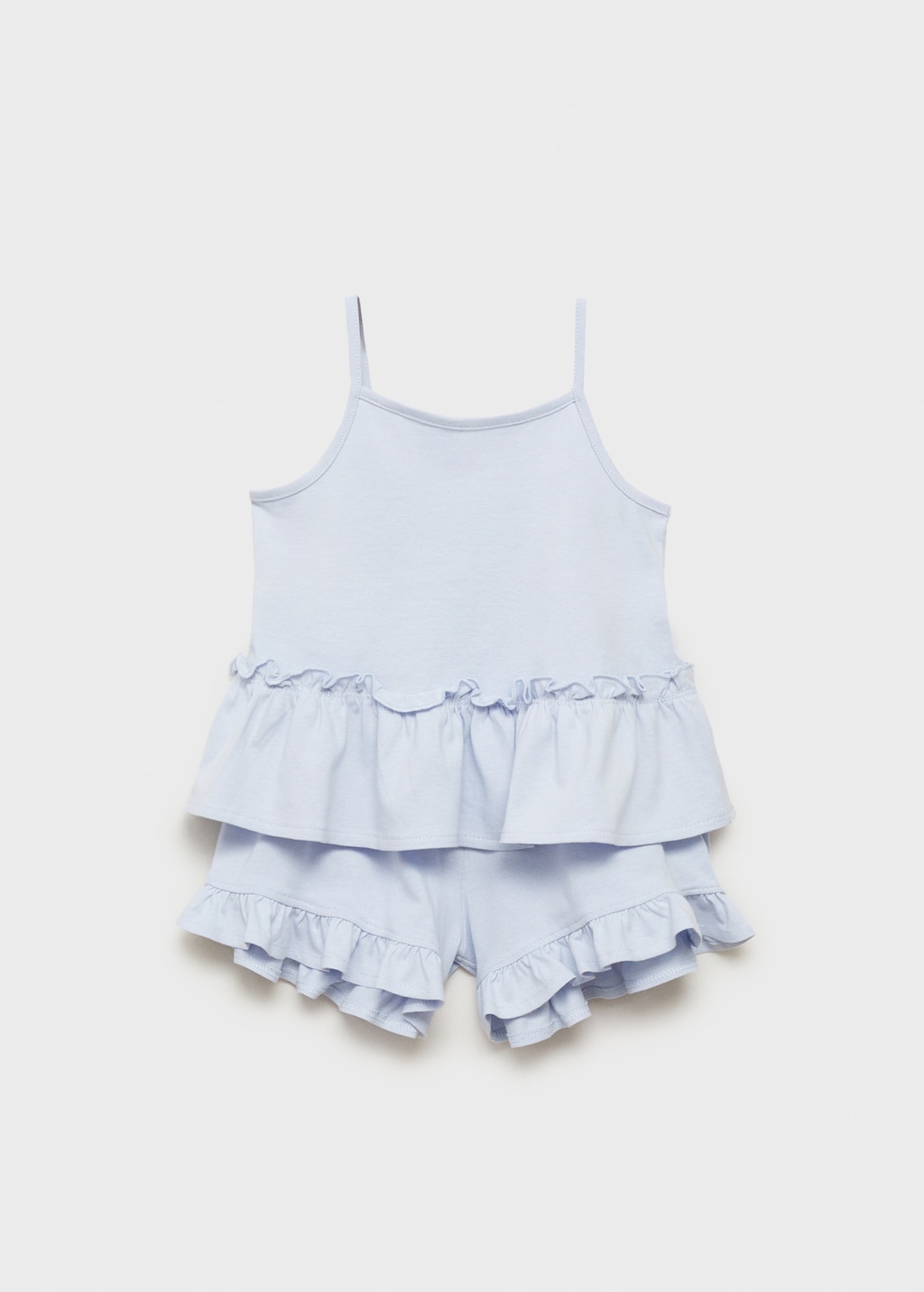 Pajama shorts with ruffles