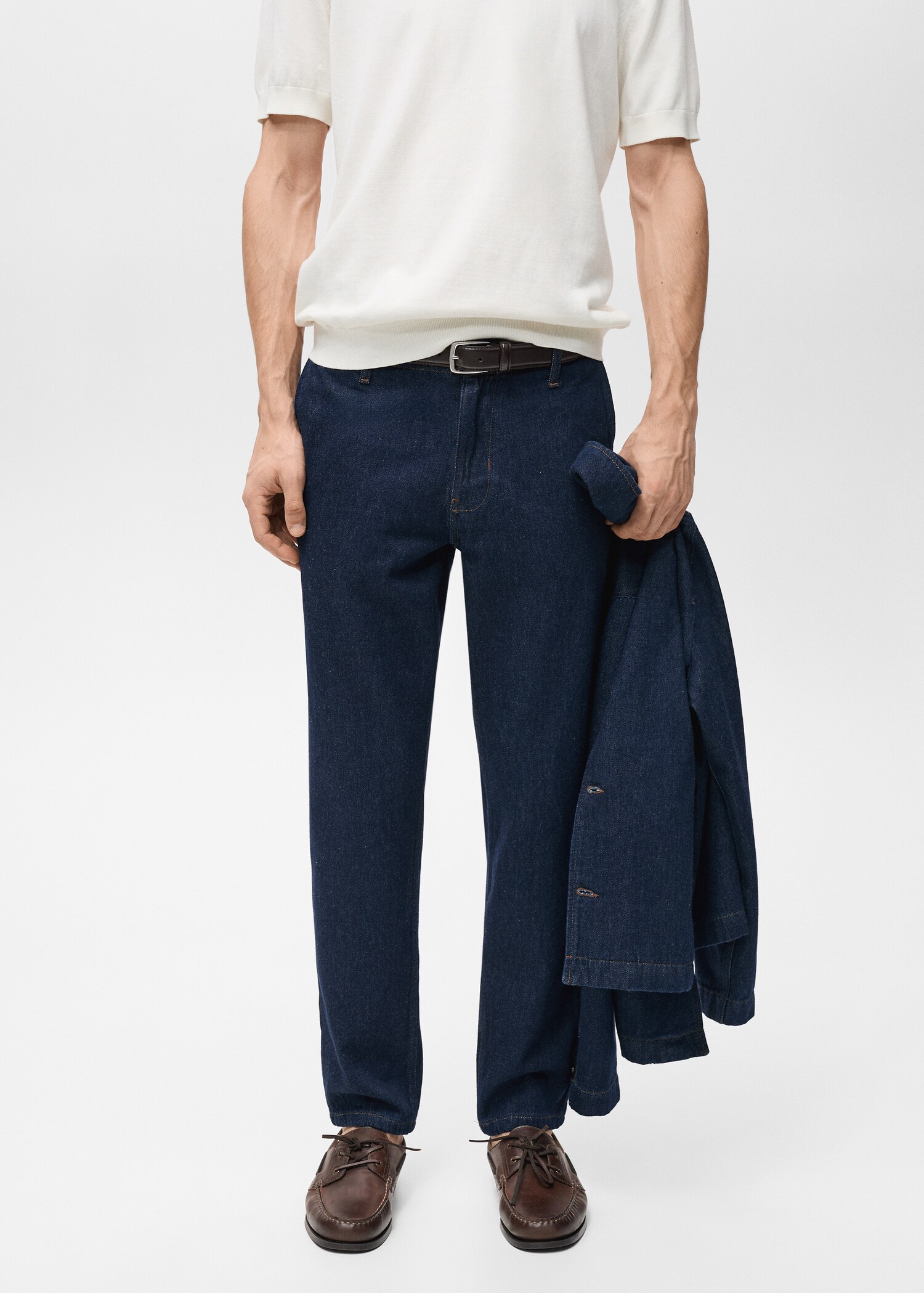 Regular-fit dark-wash jeans - Medium plane