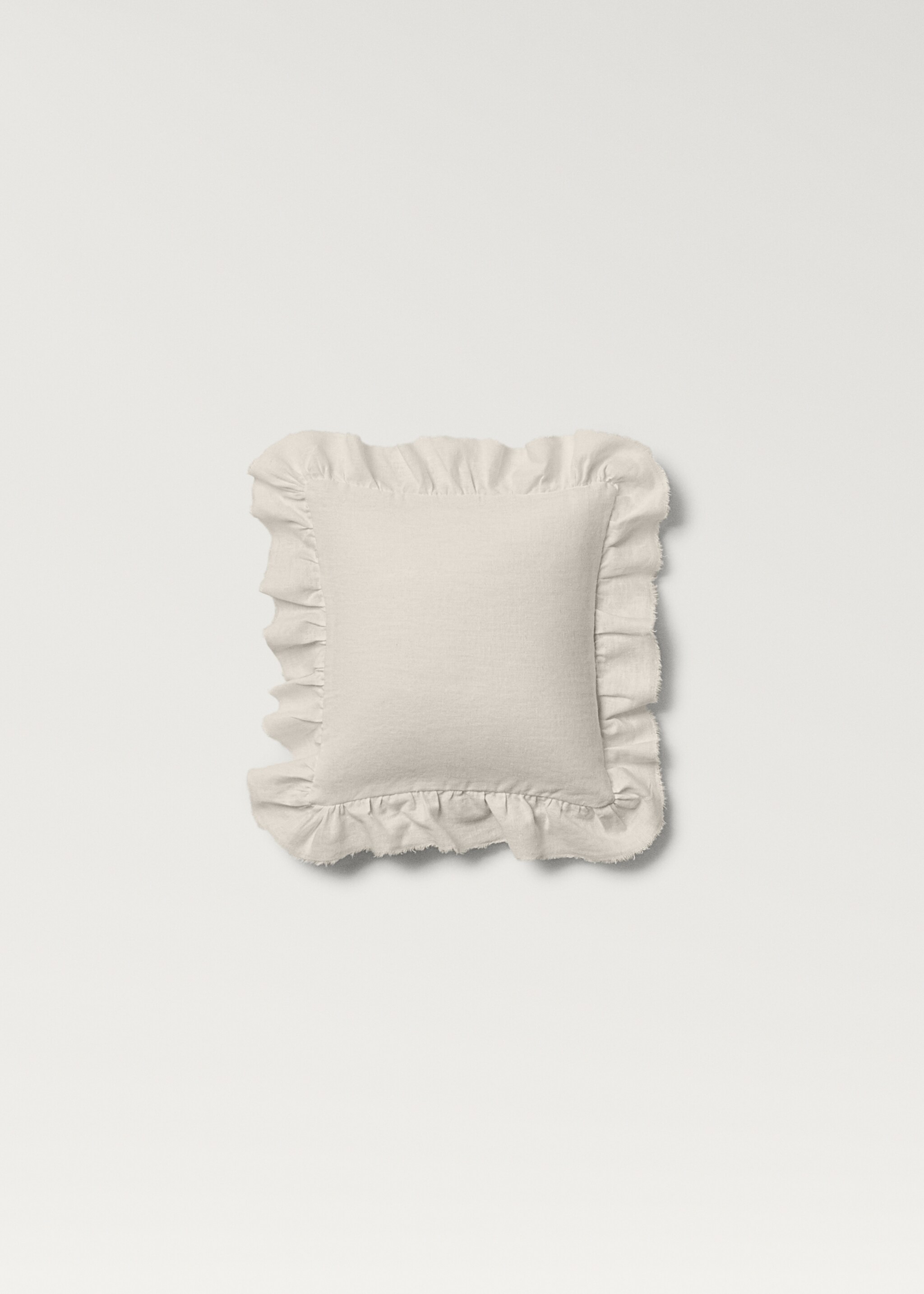 Coussin enfant lin et coton à volants 20x20 cm - Article sans modèle