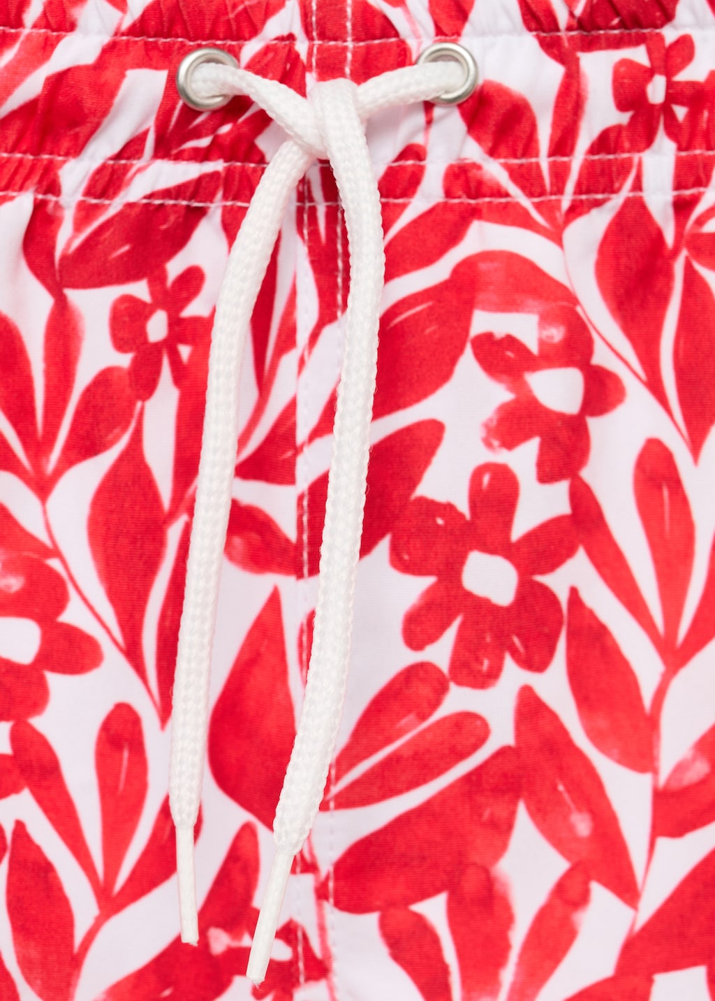 Printed swimsuit with drawstring