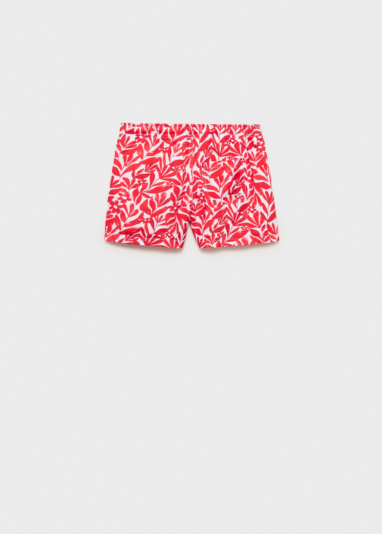 Gemusterte Badeshorts mit Kordelzug - Rückseite des Artikels