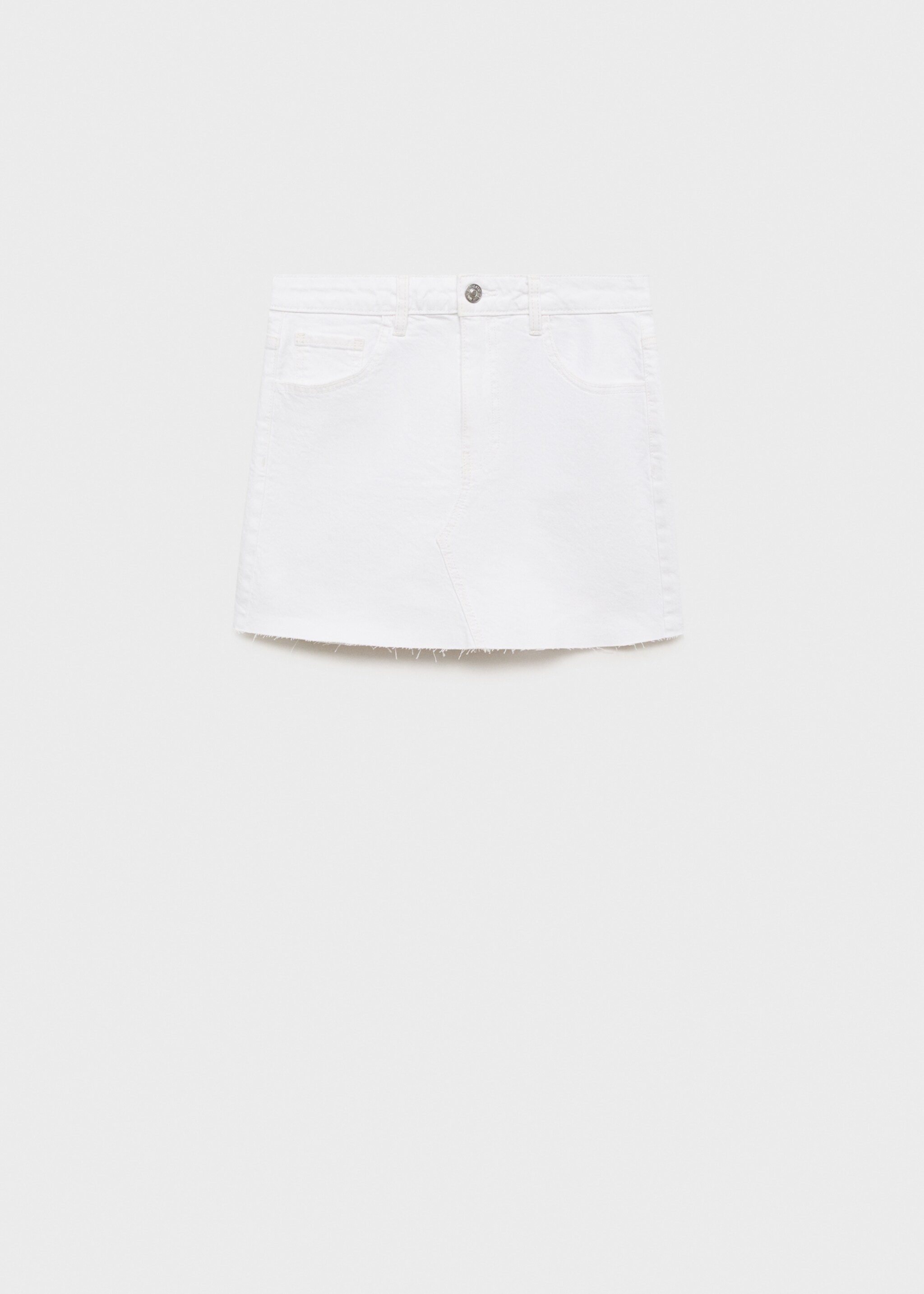 Denim miniskirt with frayed hem - Article without model