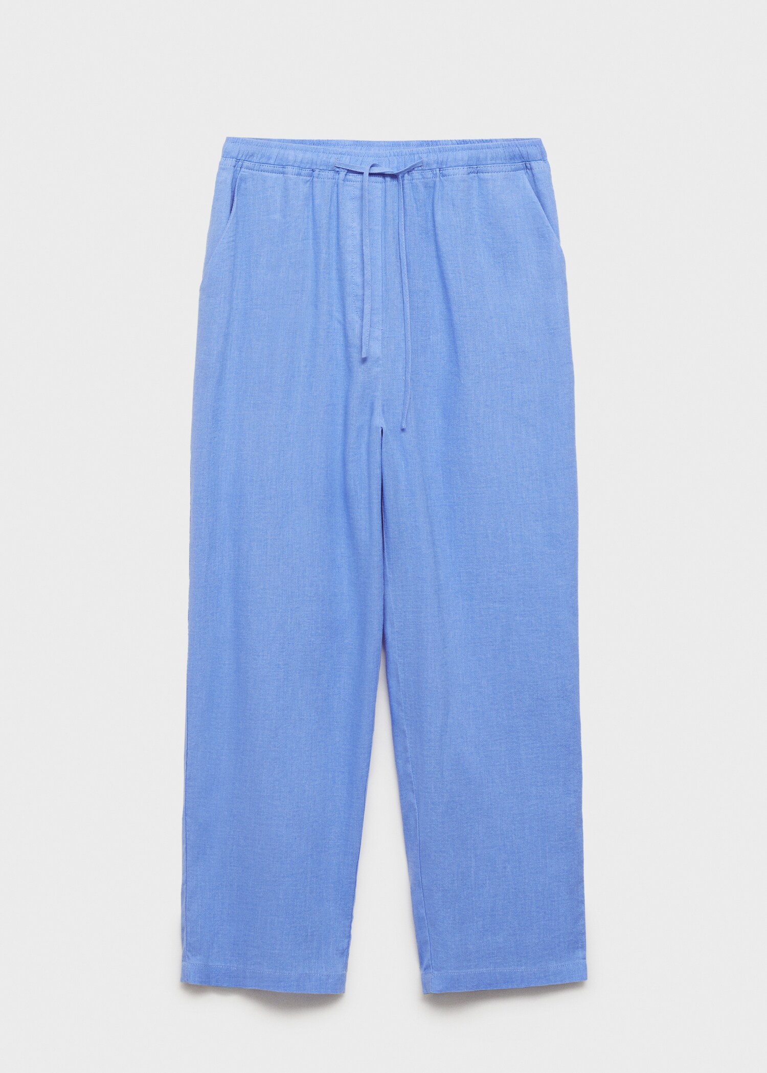 Straight linen-blend trousers - Article without model