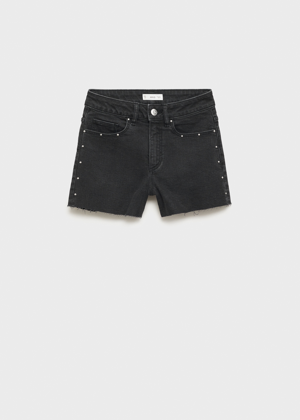 【mnem】Studded Black Short Denim 24F6PA0365290_Washed_Black_01.