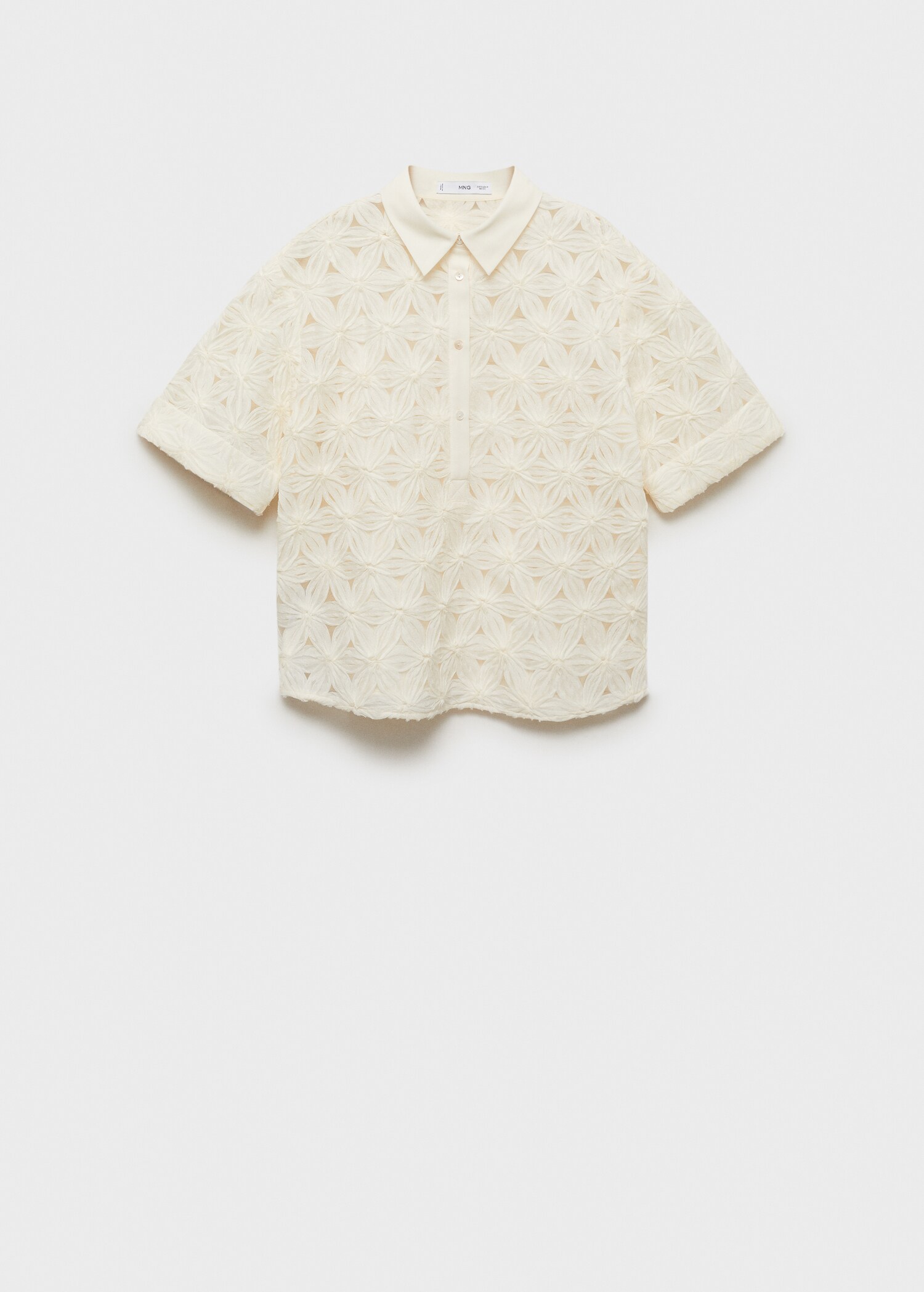 Camisa calada textura flores - Artículo sin modelo