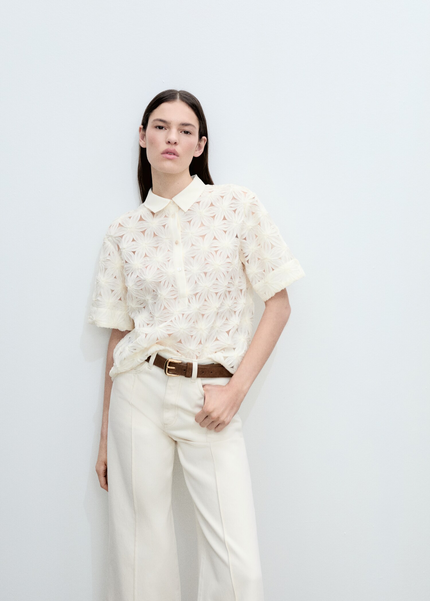 Camisa calada textura flores - Detalle del artículo 2